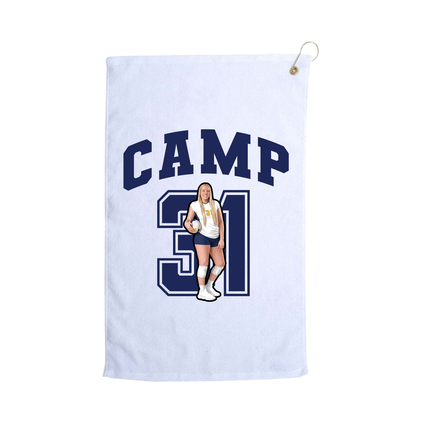Golf Towel — Number in White