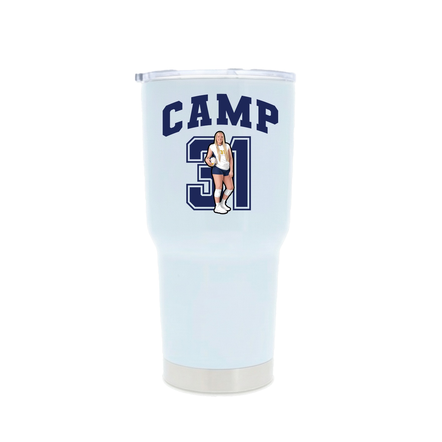 30oz Stainless Steel Tumbler — Number in White