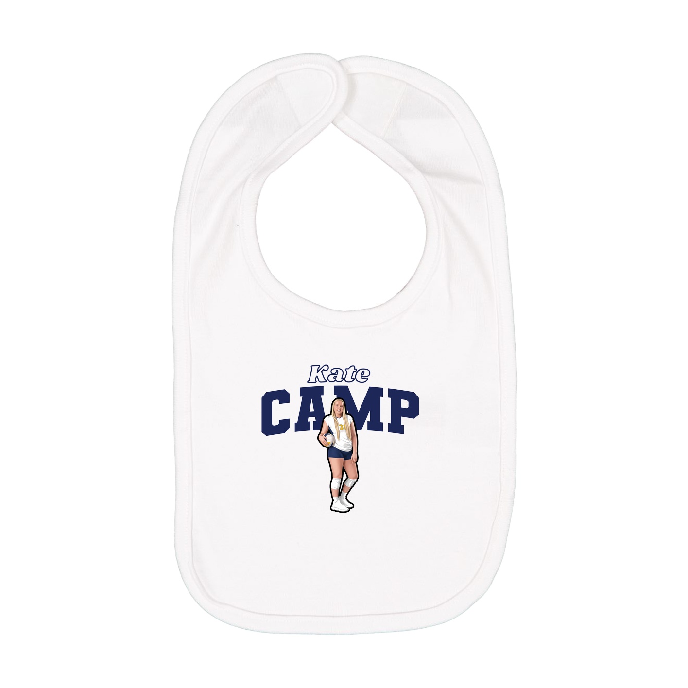 Infant Bib — Name Arch in White