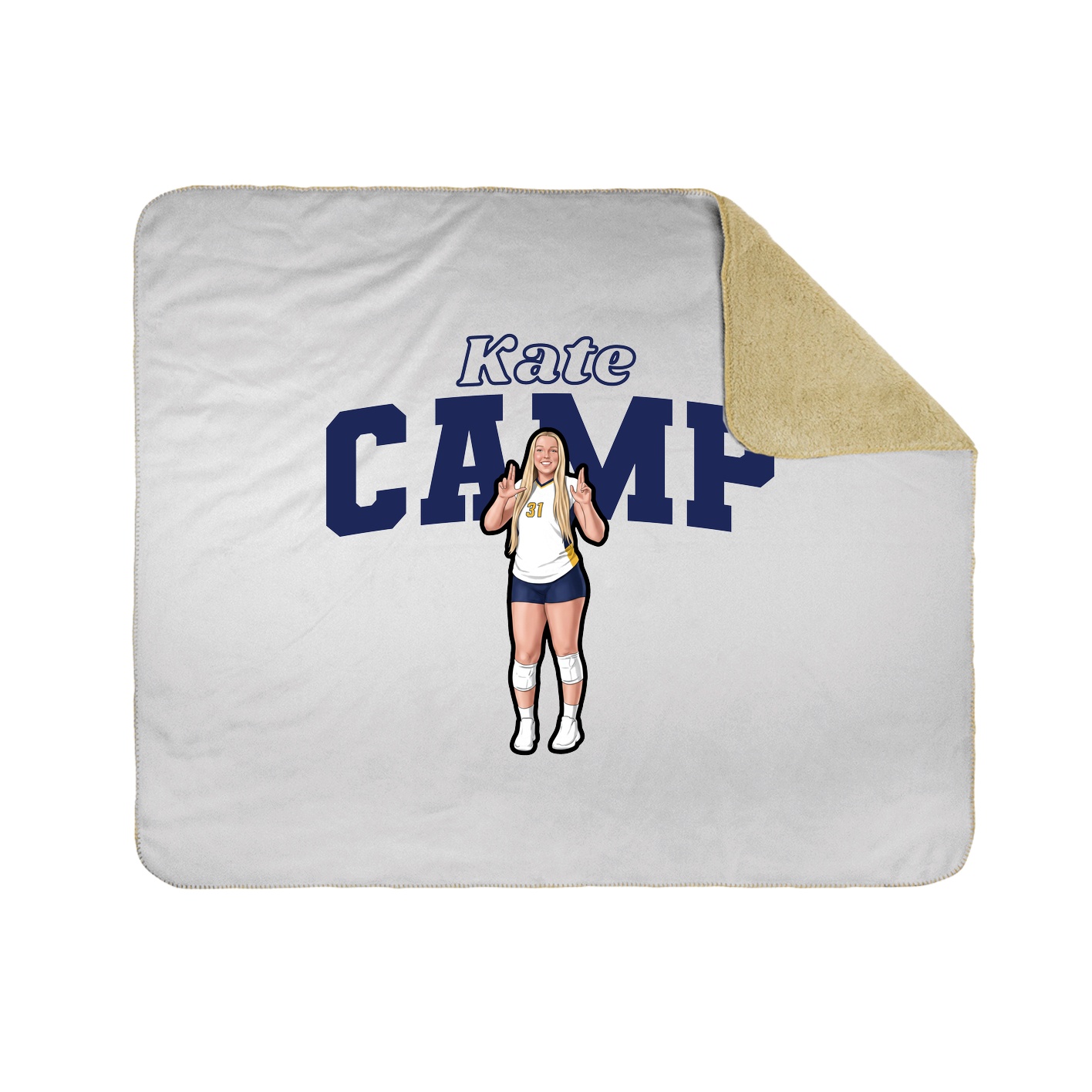 Throw Blanket — Name Arch in White
