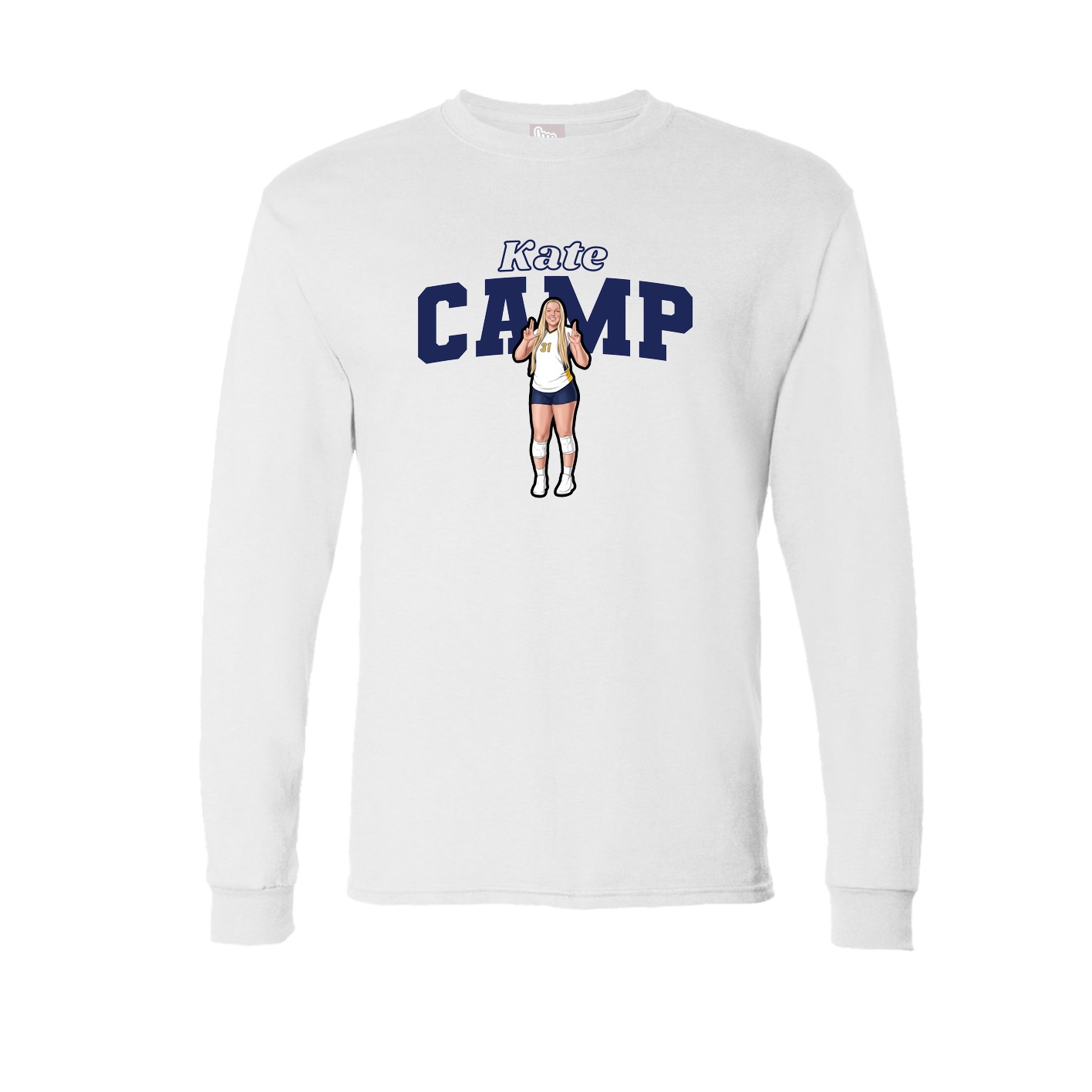 Long Sleeve Tee — Name Arch in White
