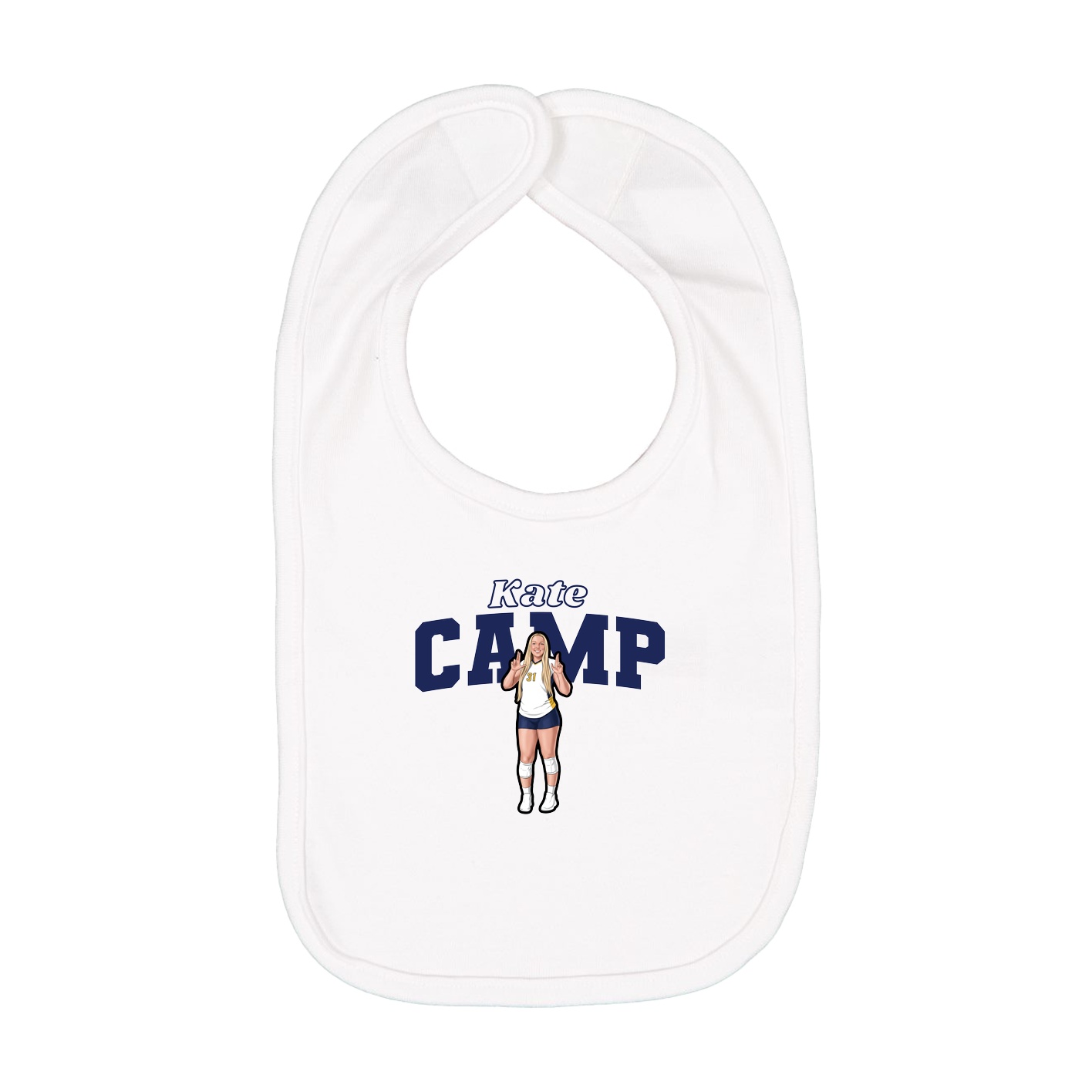 Infant Bib — Name Arch in White