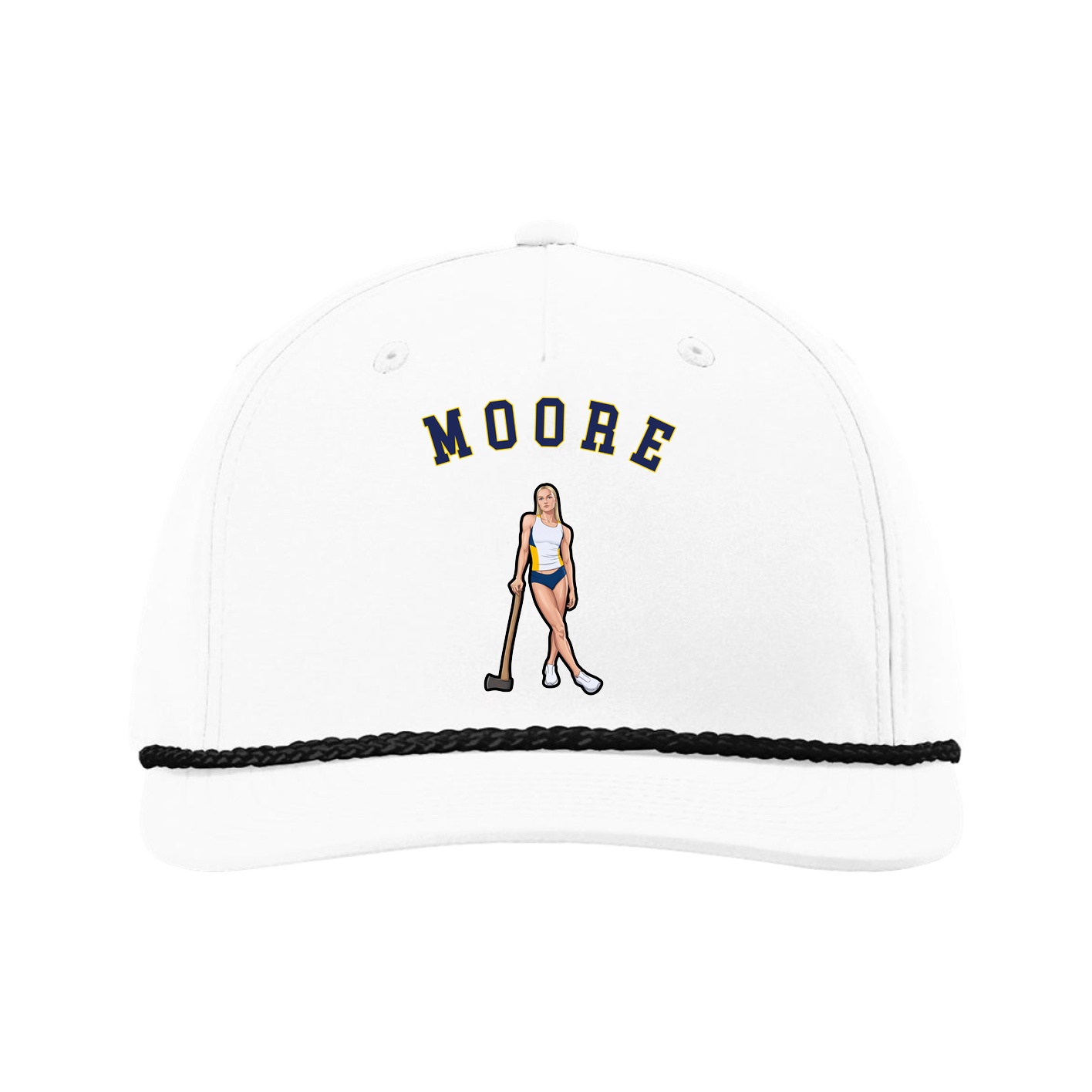 Five-Panel Classic Rope Cap — Shirsey Arch in White