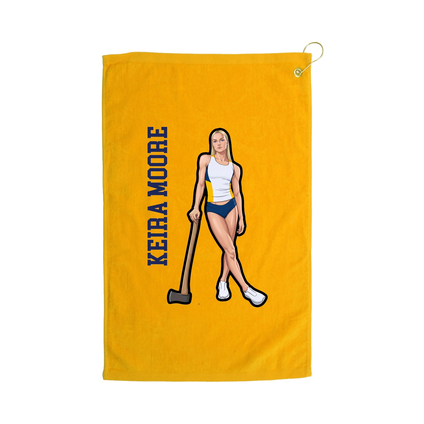 Golf Towel — Name Vertical in Gold