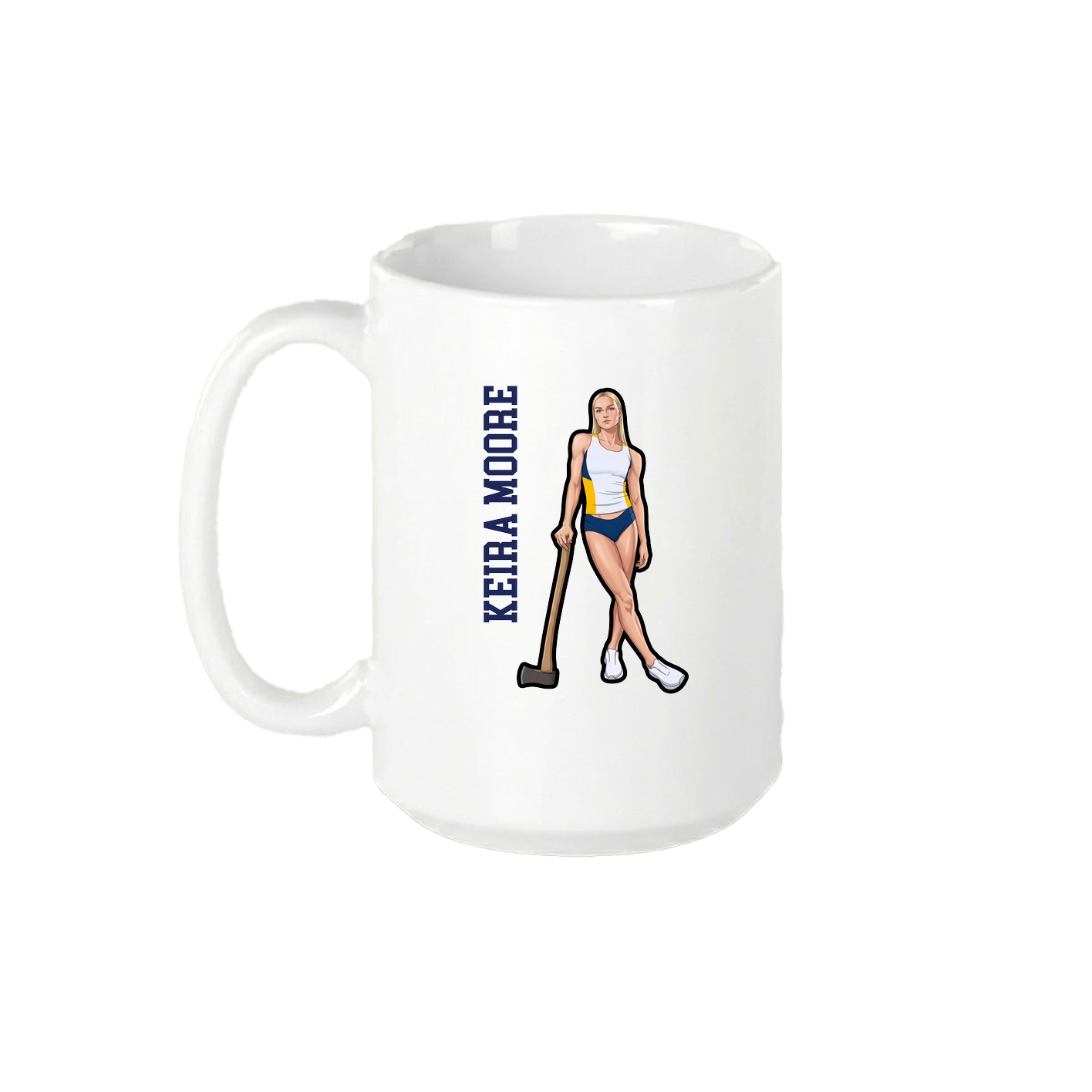 15oz Coffee Mug — Name Vertical in White