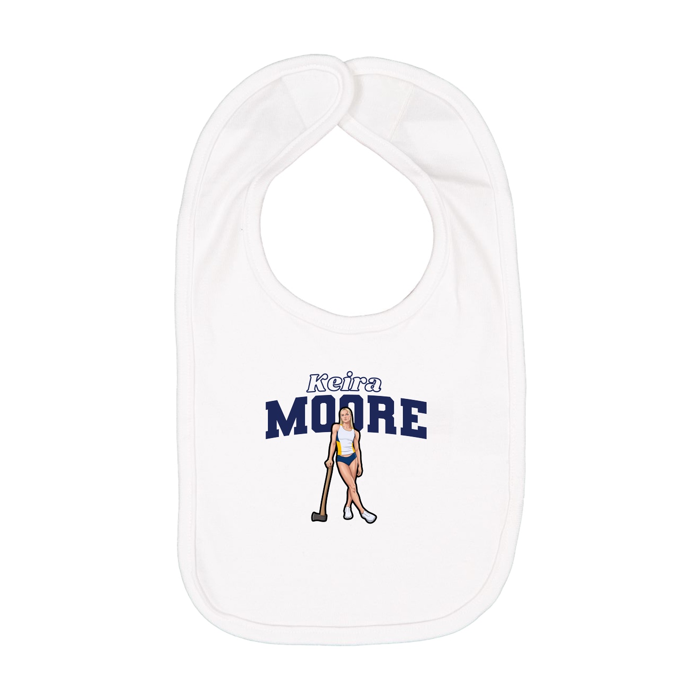 Infant Bib — Name Arch in White
