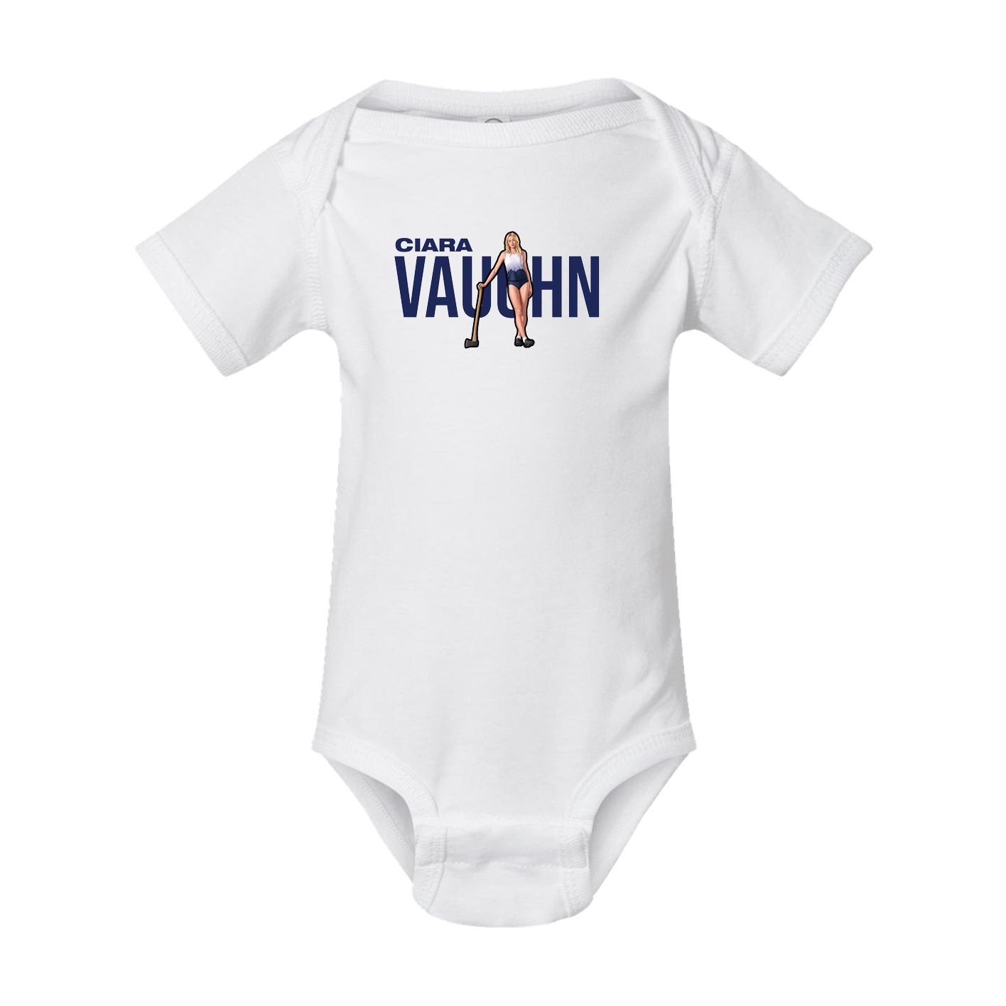 Baby Onesie — Player Name in White