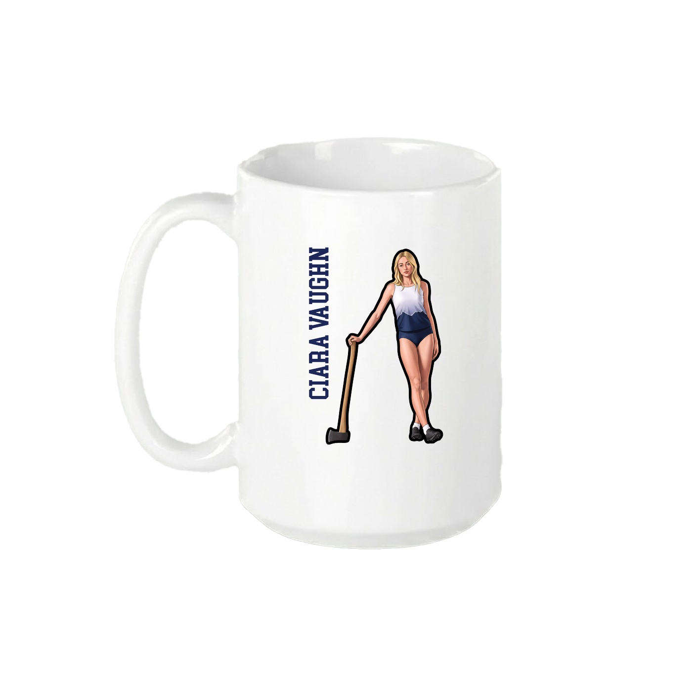 15oz Coffee Mug — Name Vertical in White