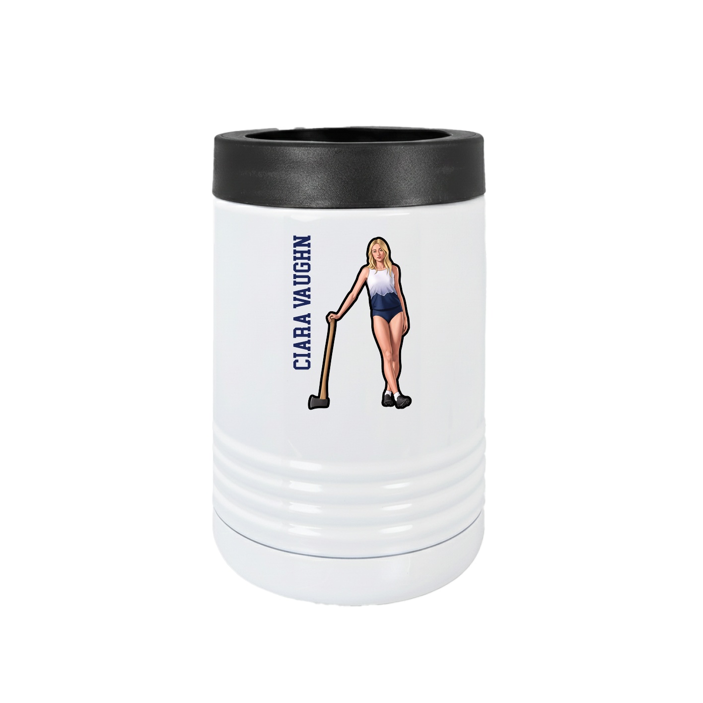 Beverage Holder — Name Vertical in White