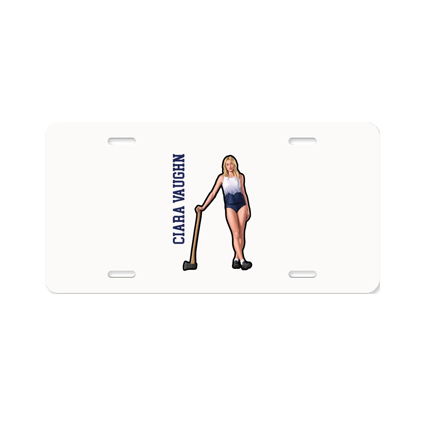 License Plate — Name Vertical in Classic