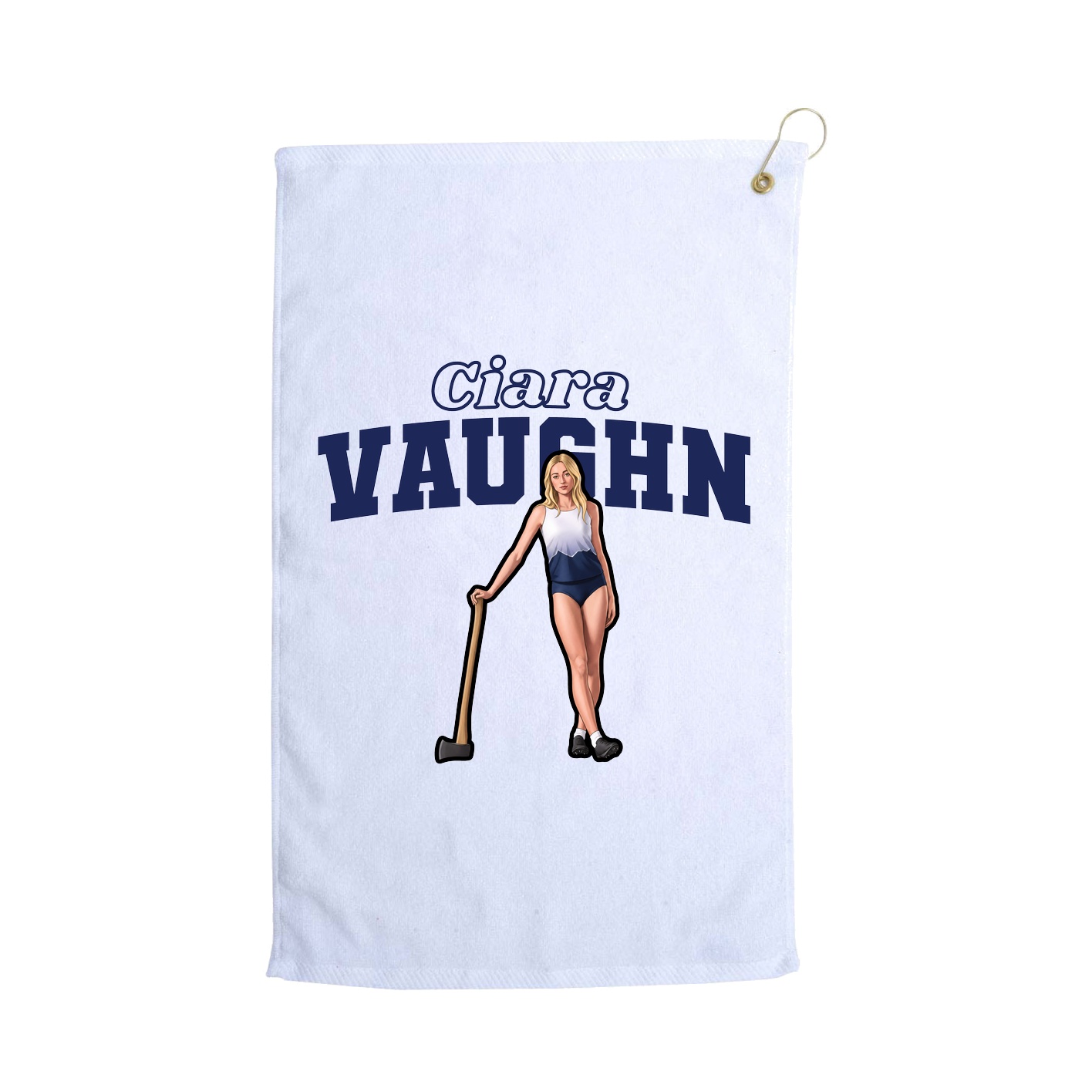 Golf Towel — Name Arch in White