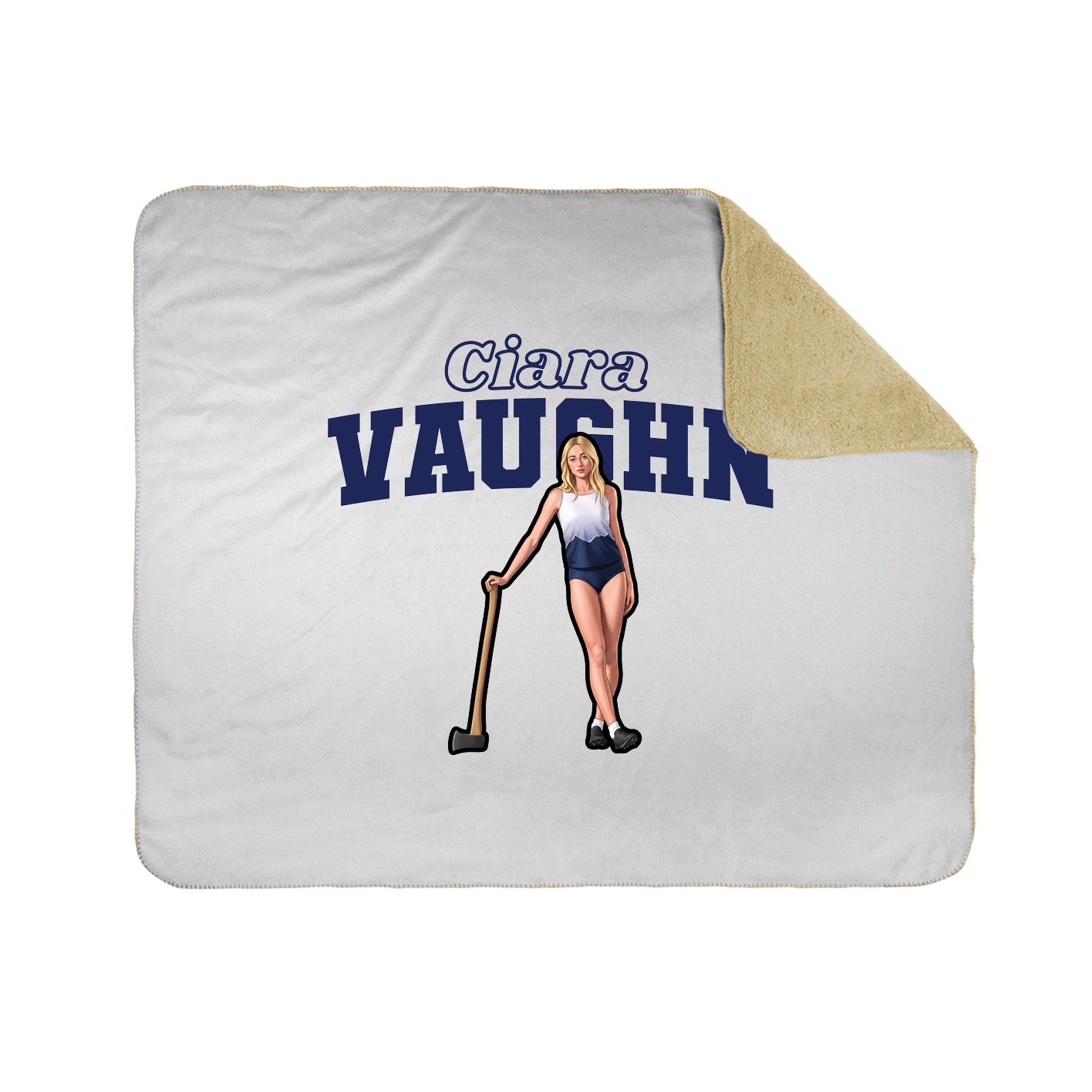 Throw Blanket — Name Arch in White