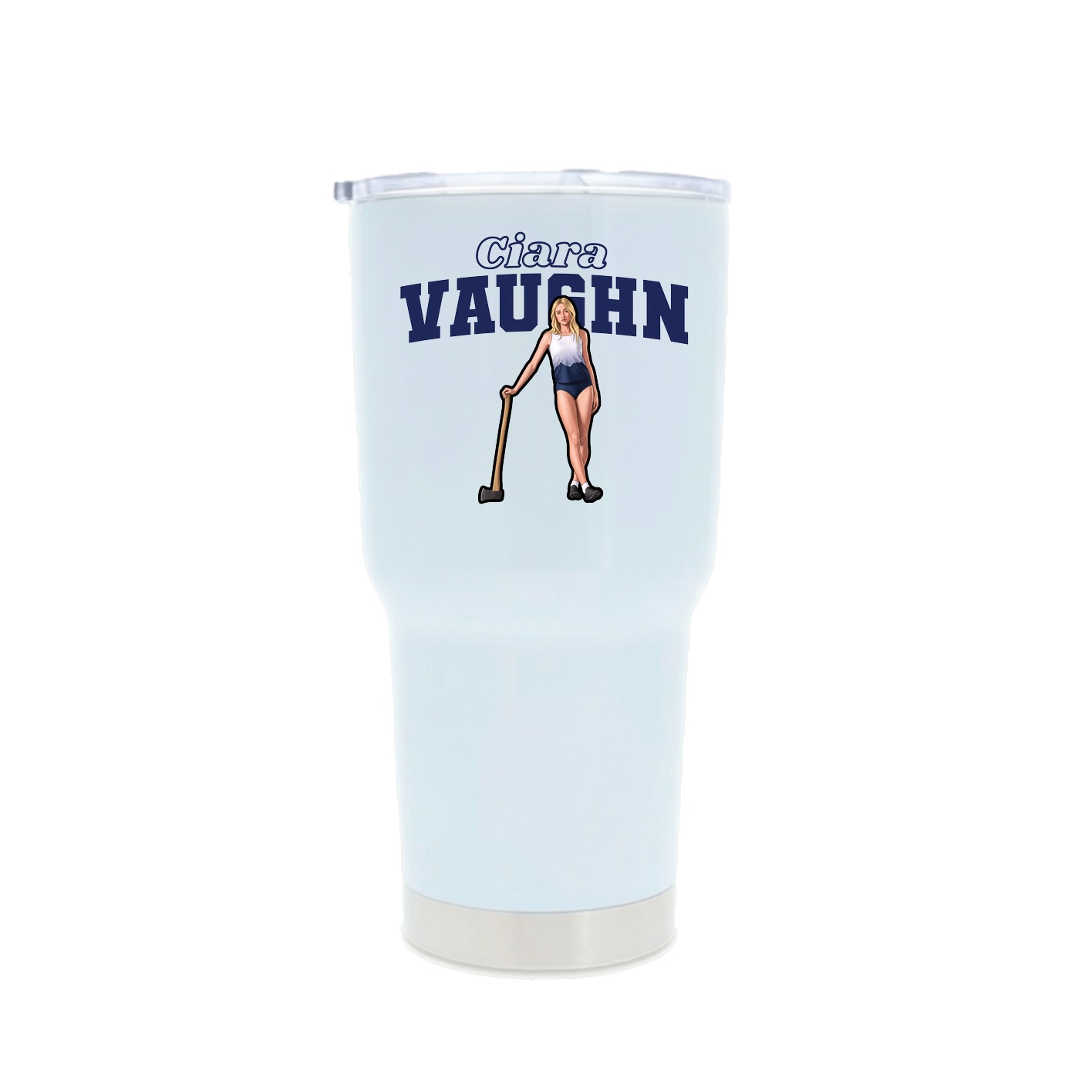 30oz Stainless Steel Tumbler — Name Arch in White