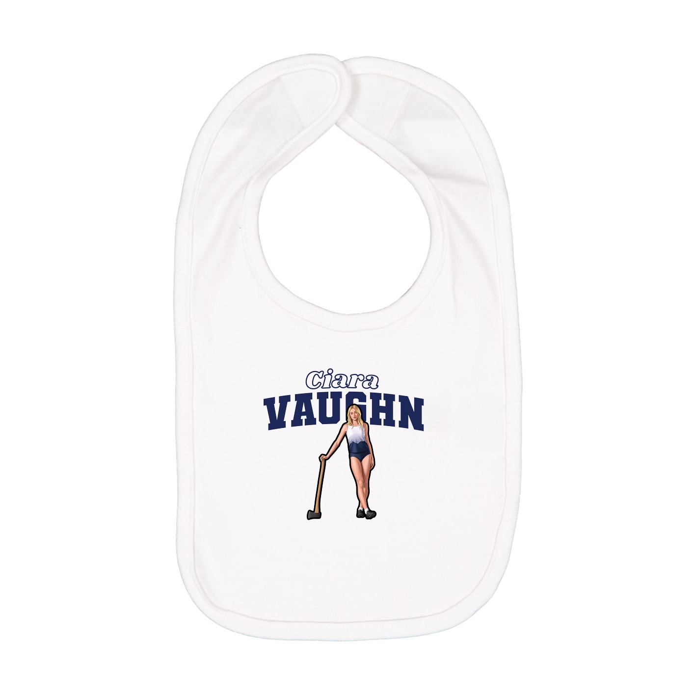Infant Bib — Name Arch in White