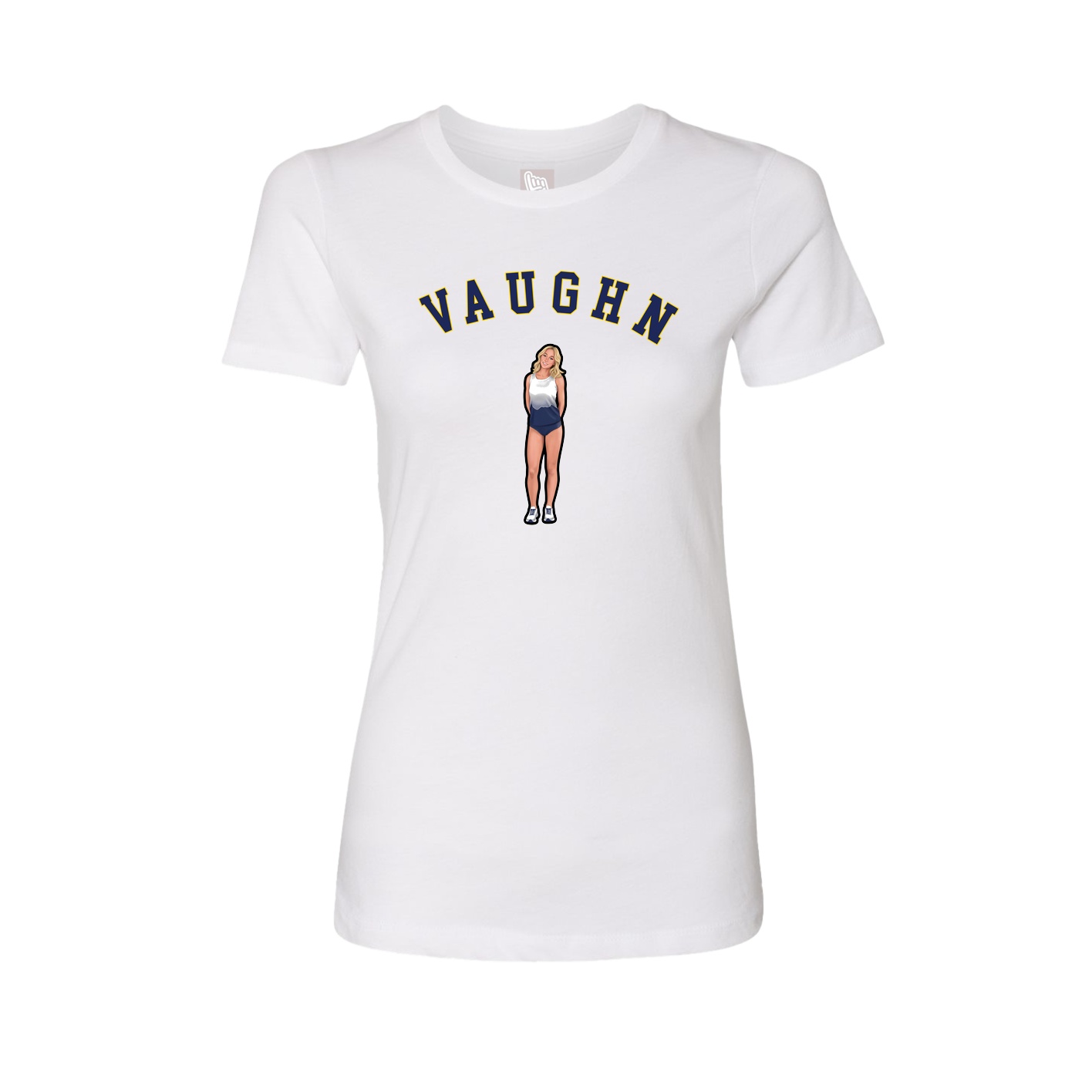 Fitted Women's Tee — Shirsey Arch in White