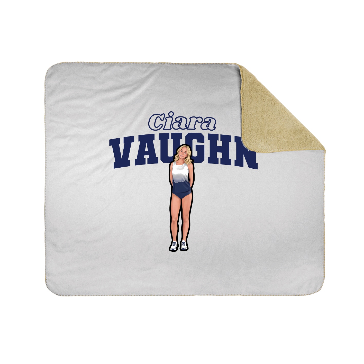 Throw Blanket — Name Arch in White
