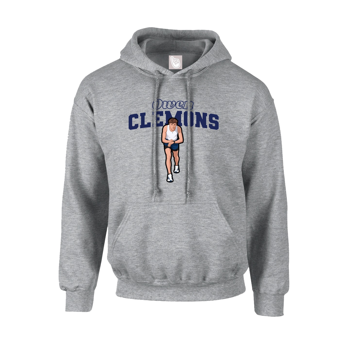 Hoodie — Name Arch in Grey