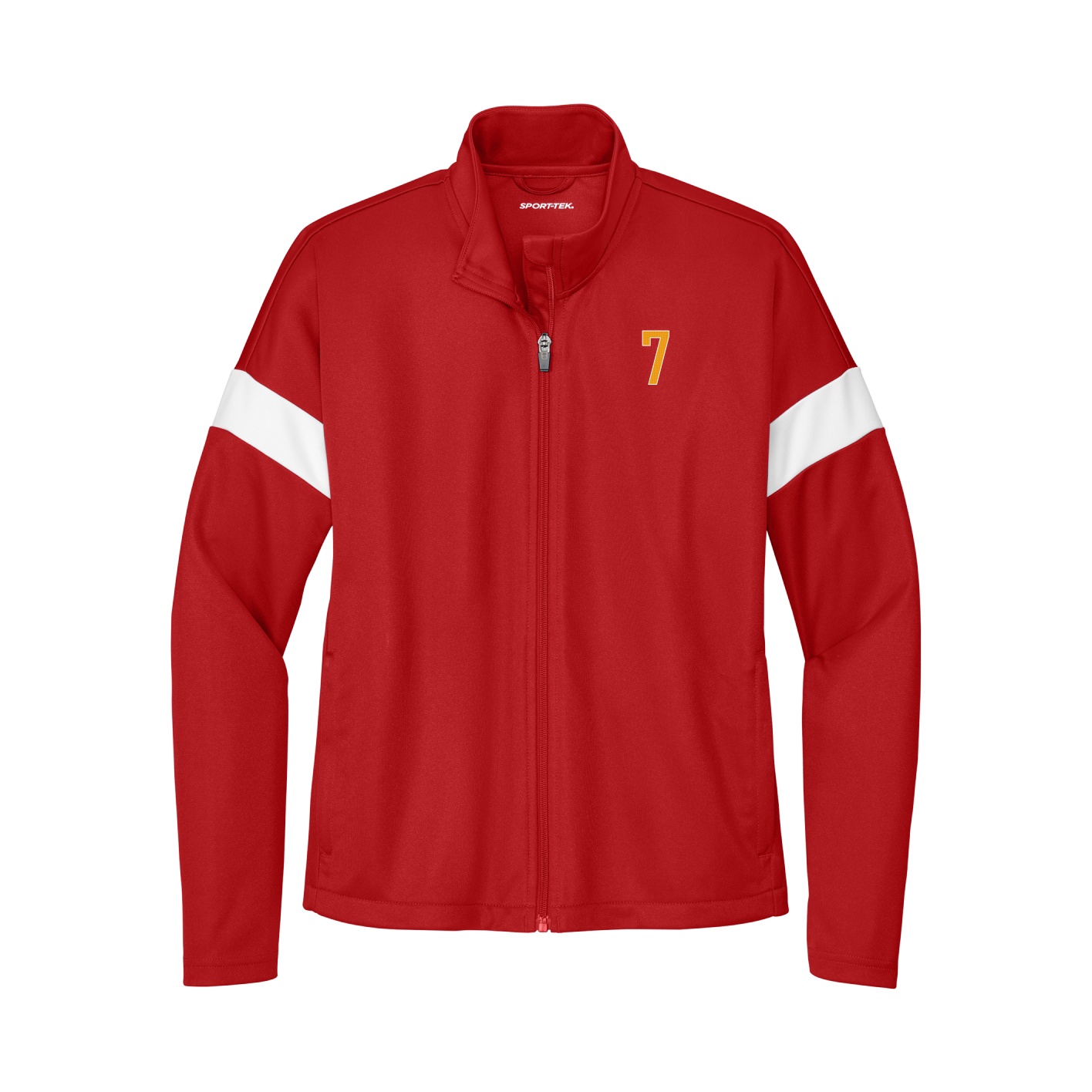 Womens Team Travel Full-Zip Jacket — Front Shirsy in Cardinal/White