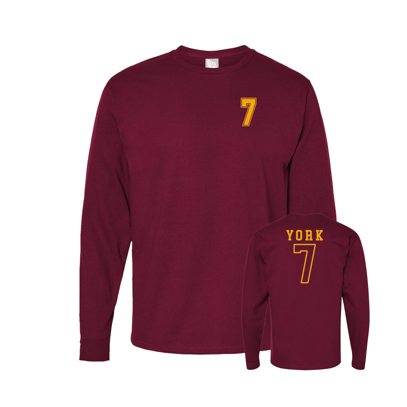Long Sleeve Tee — Chest Back in Cardinal