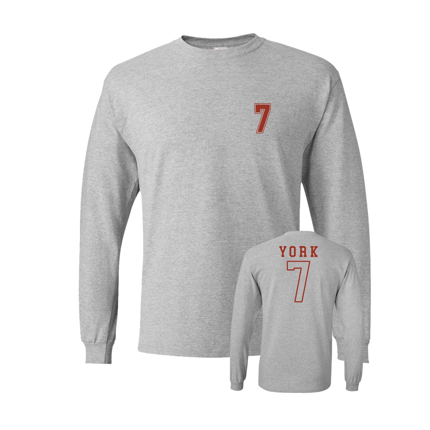 Long Sleeve Tee — Chest Back in Grey