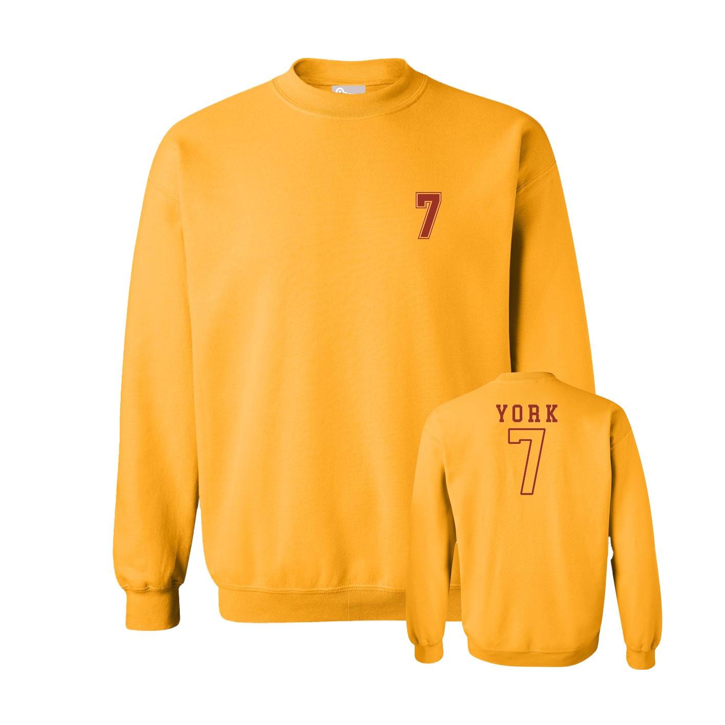 Fleece Crew — Chest Back in Gold