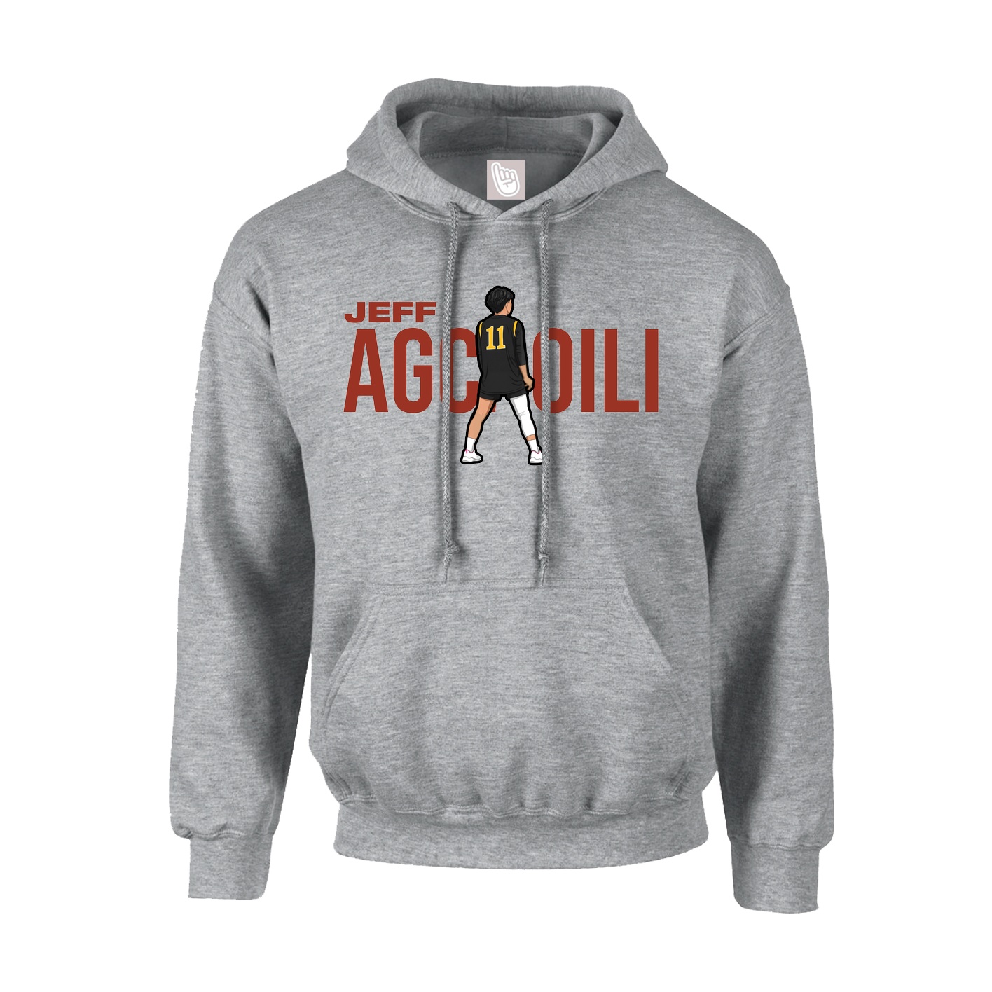 Hoodie — Player Name in Grey