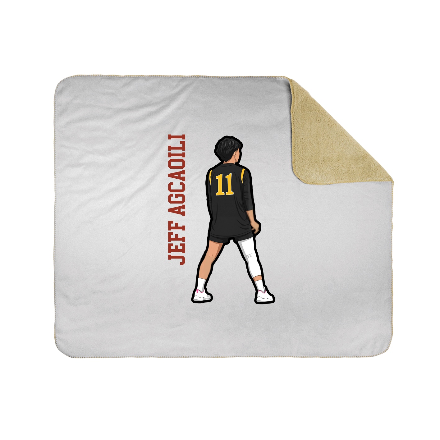 Throw Blanket — Name Vertical in White