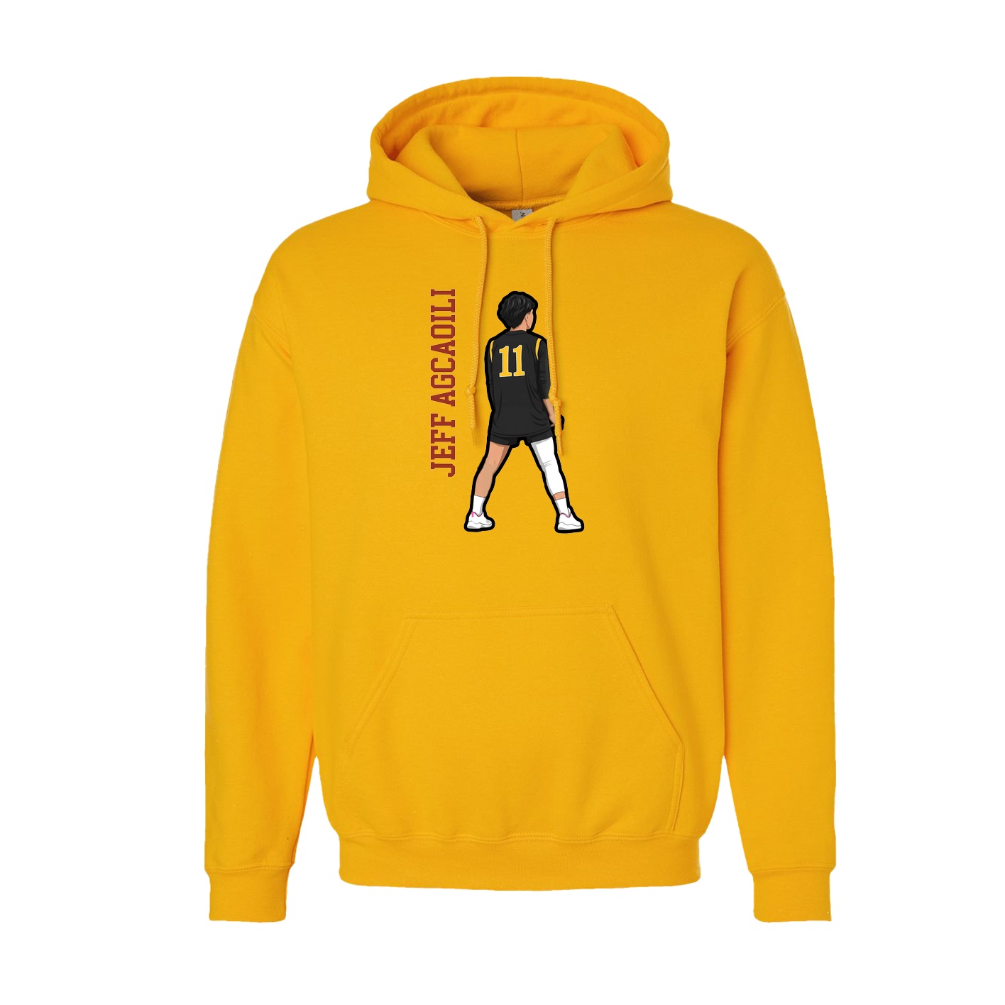 Youth Hoodie — Name Vertical in Gold