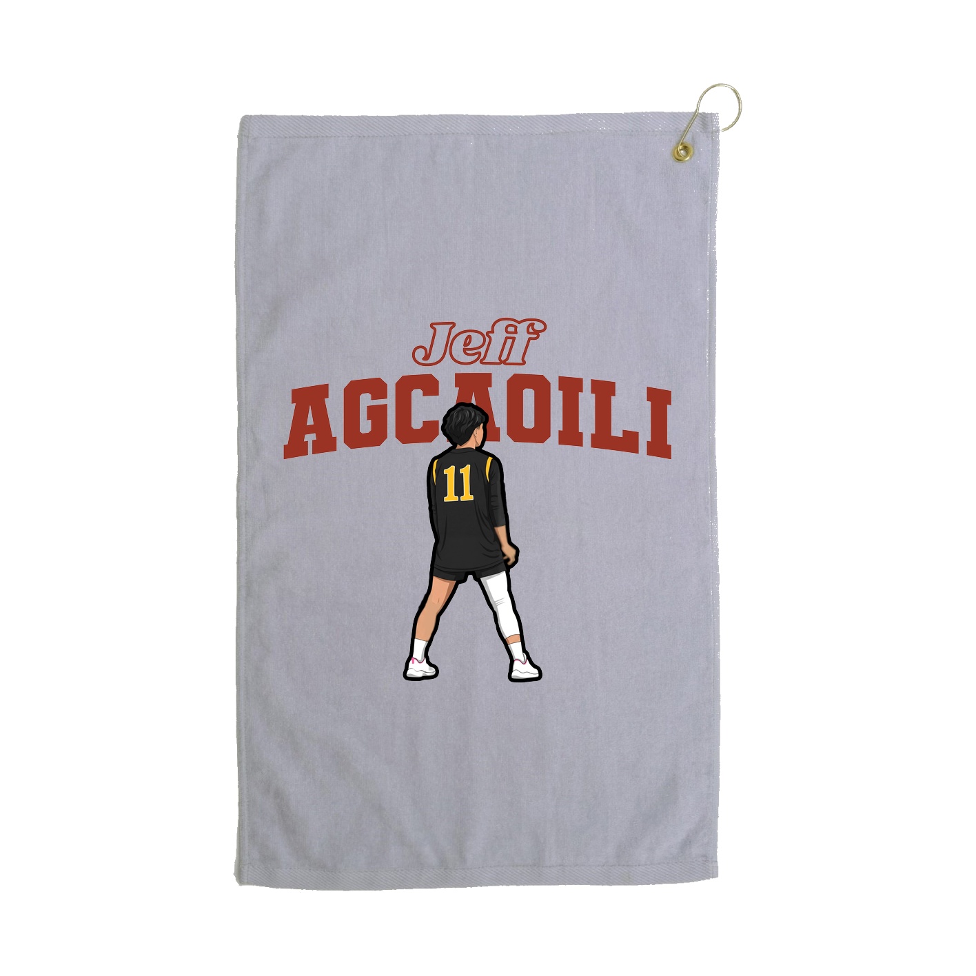 Golf Towel — Name Arch in Grey