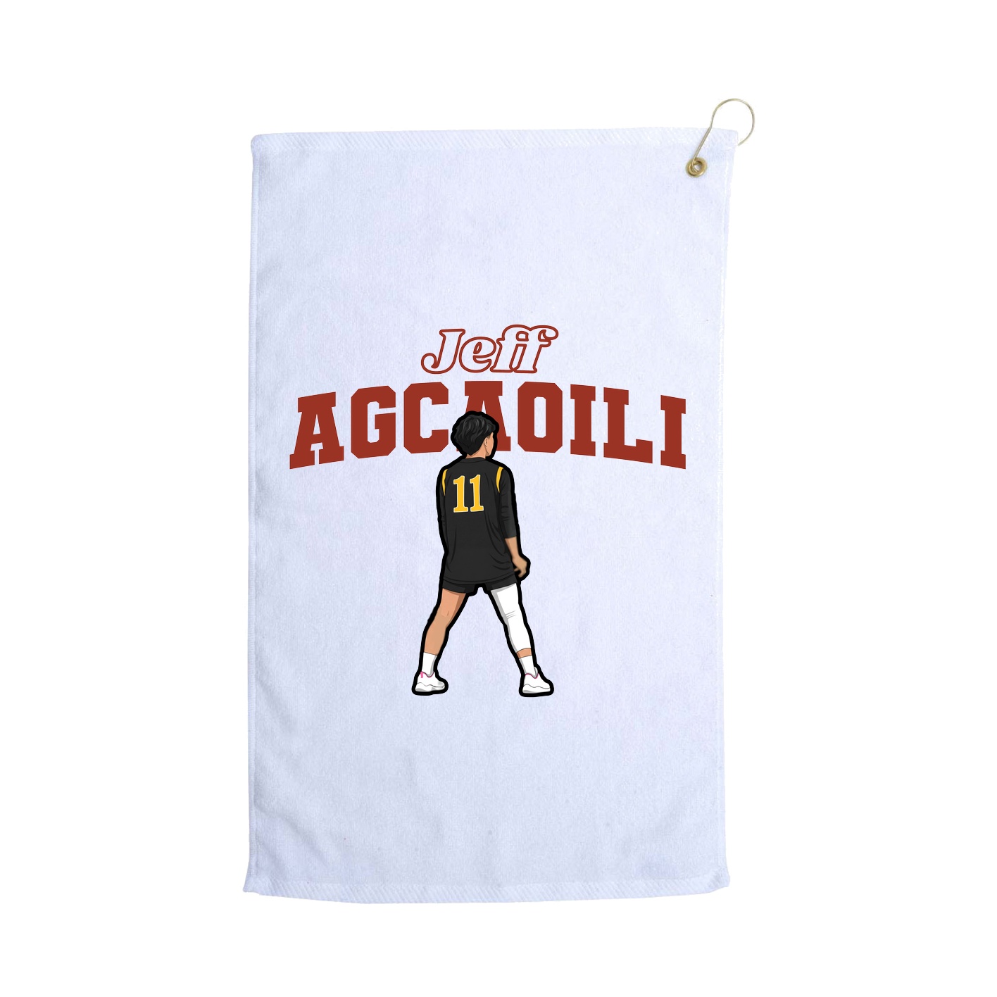 Golf Towel — Name Arch in White
