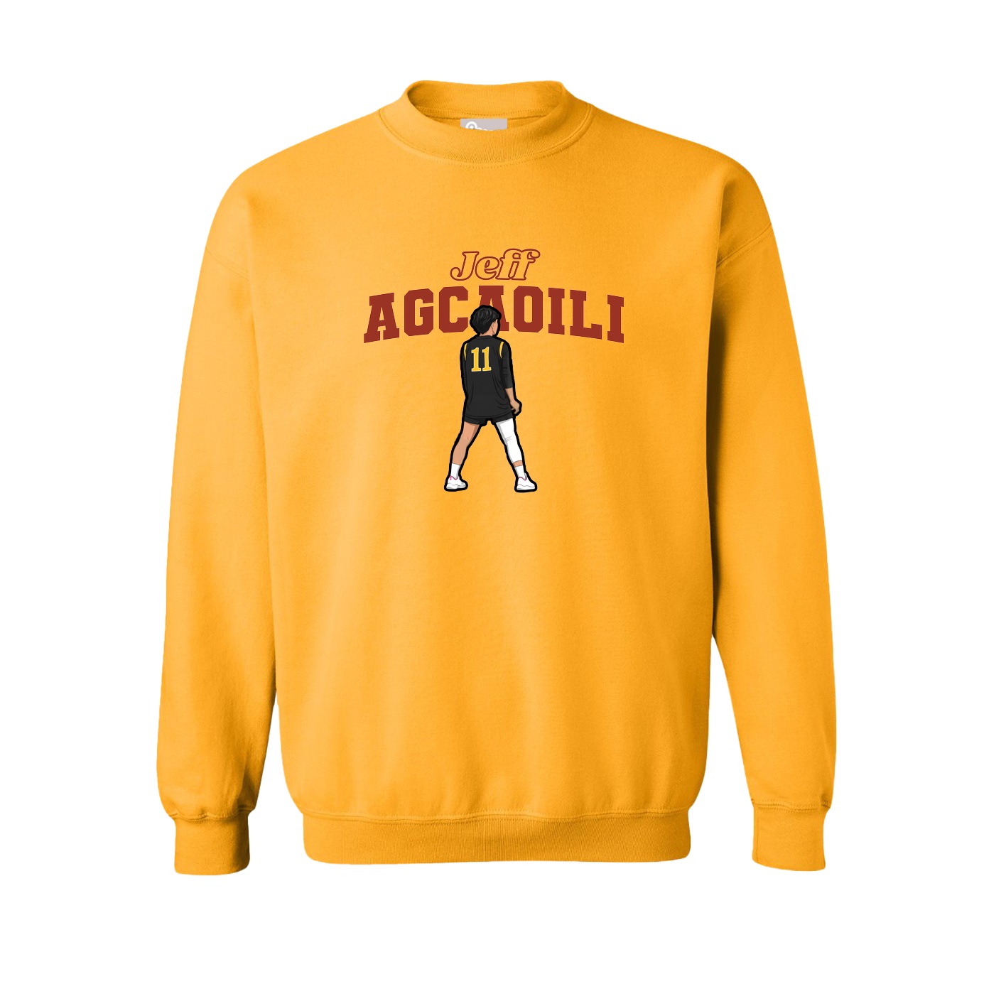 Fleece Crew — Name Arch in Gold