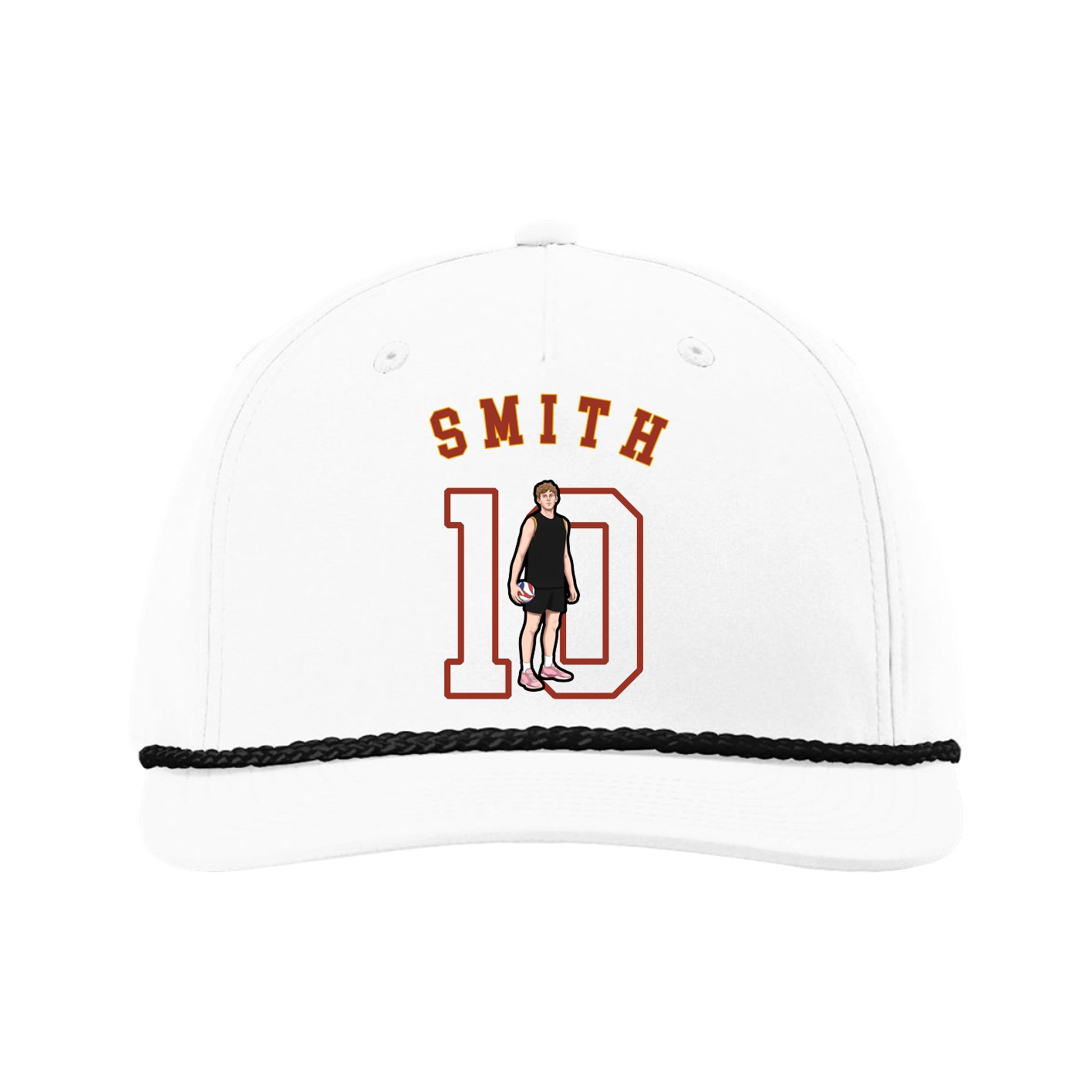 Five-Panel Classic Rope Cap — Shirsey Arch in White