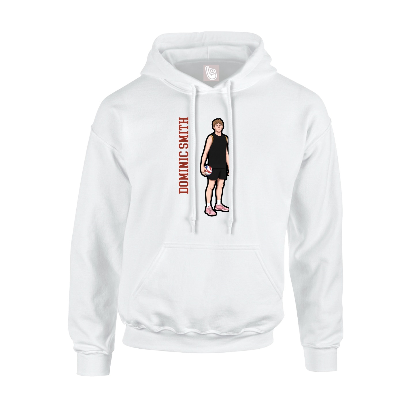 Hoodie — Name Vertical in White