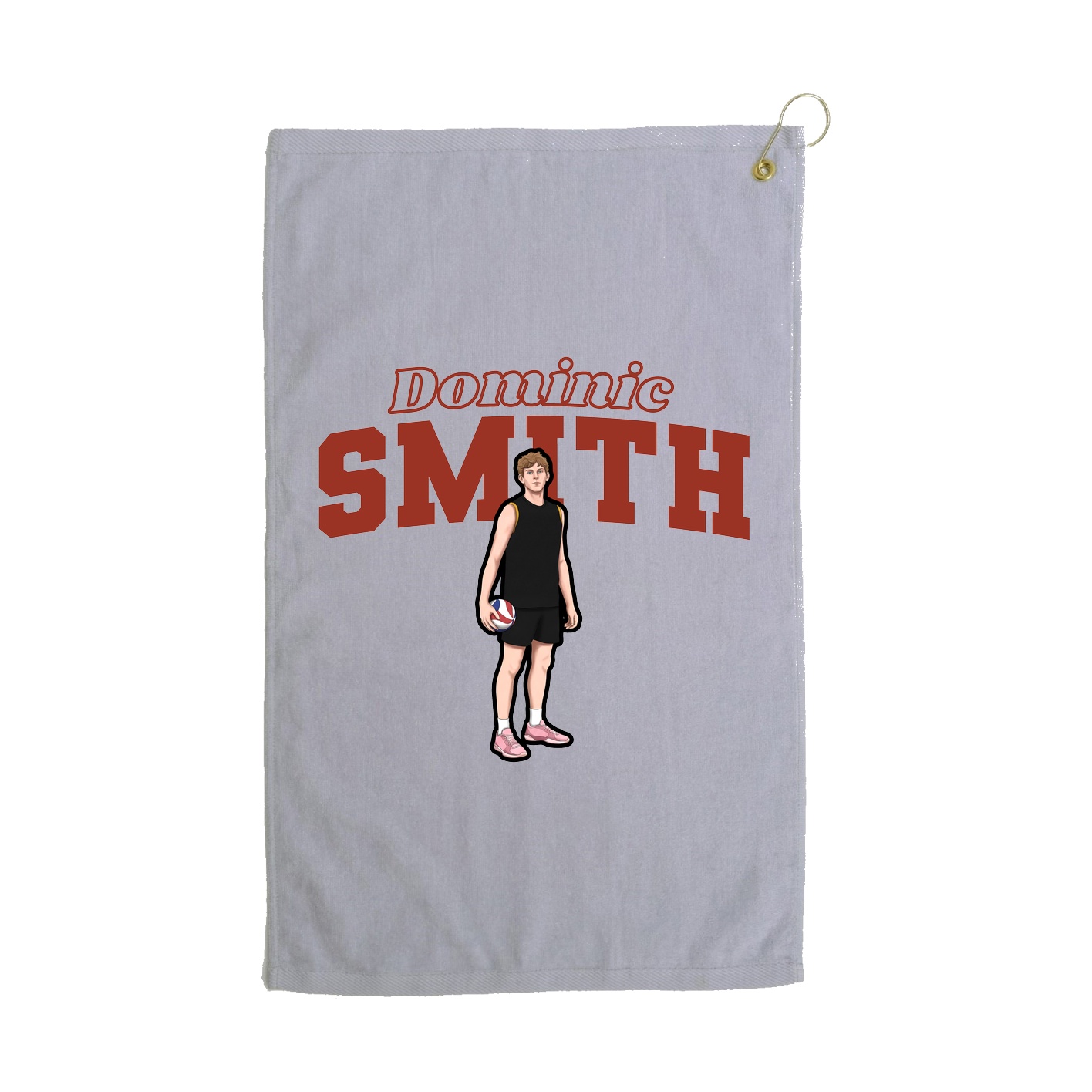 Golf Towel — Name Arch in Grey