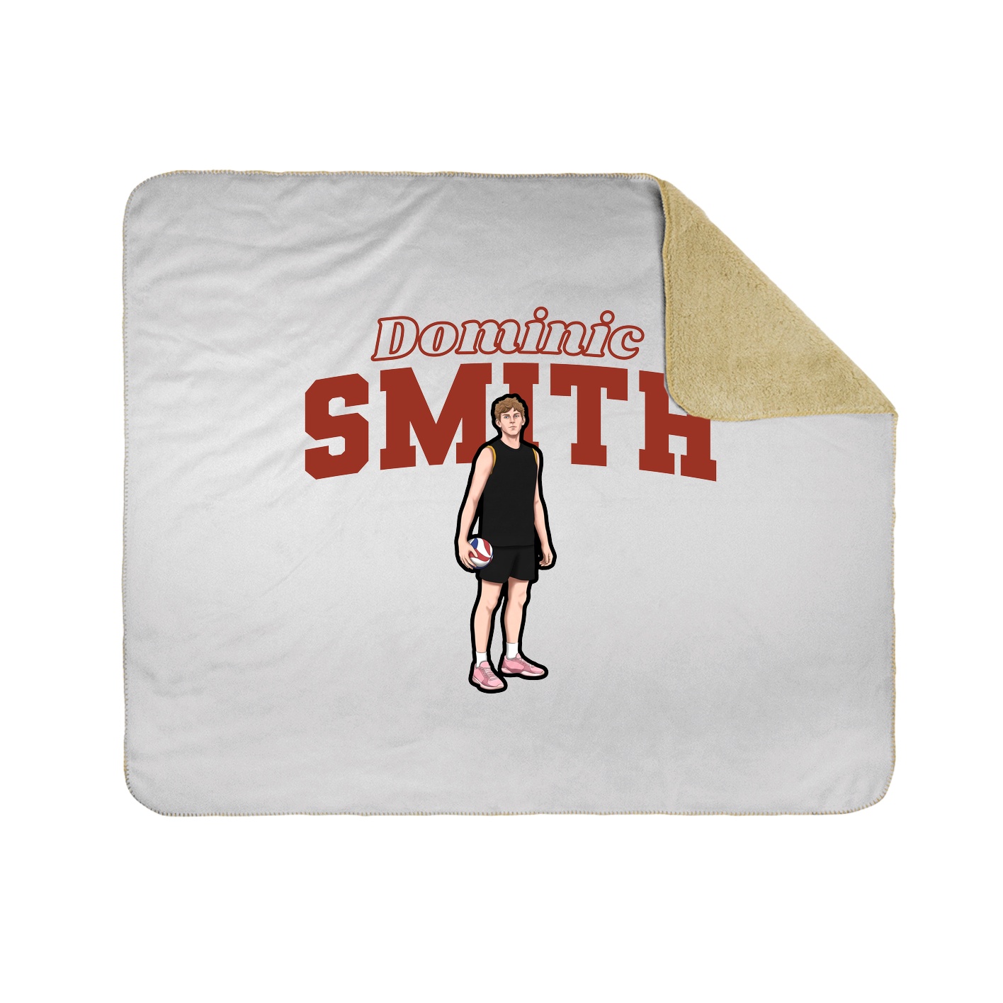Throw Blanket — Name Arch in White