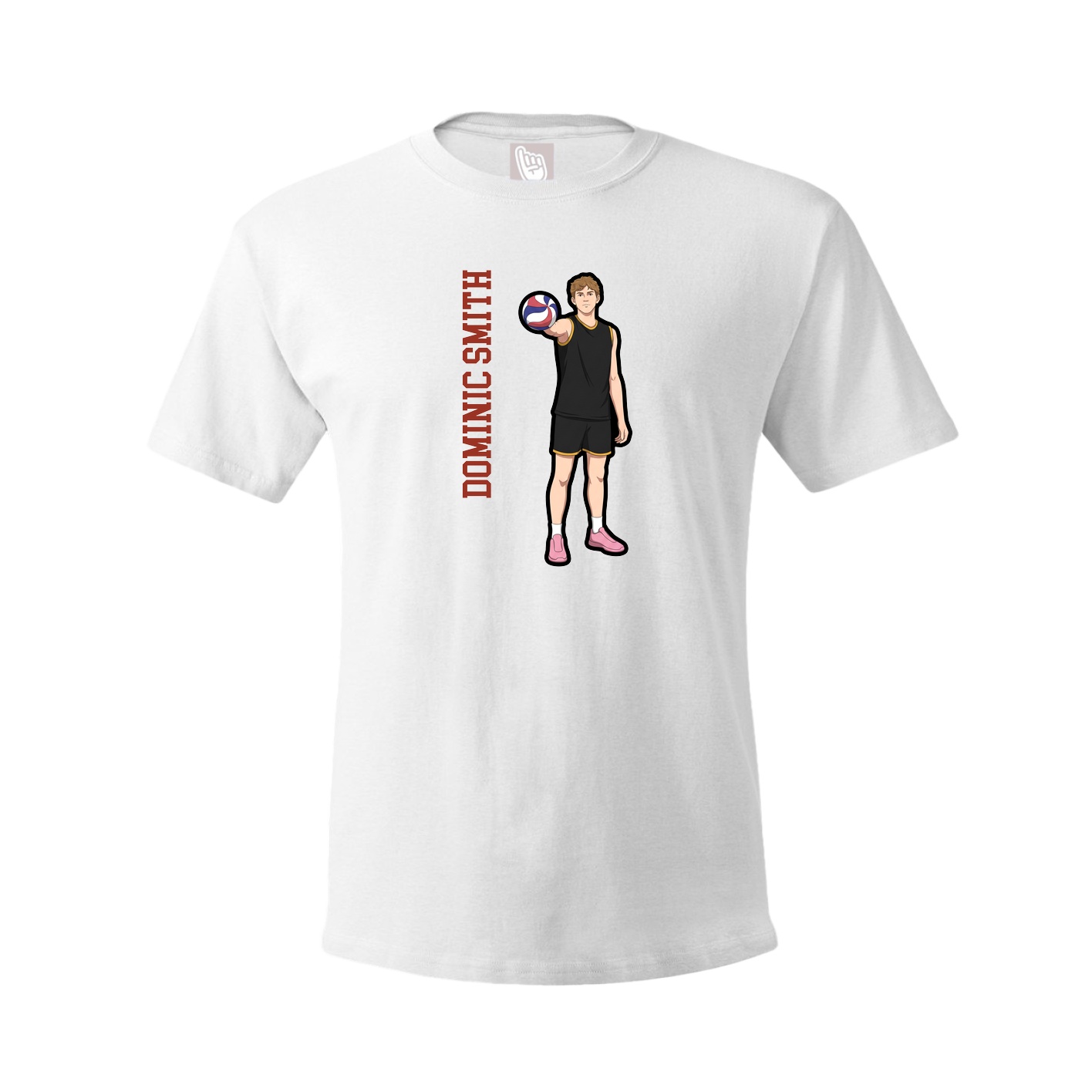 Youth Tee — Name Vertical in White