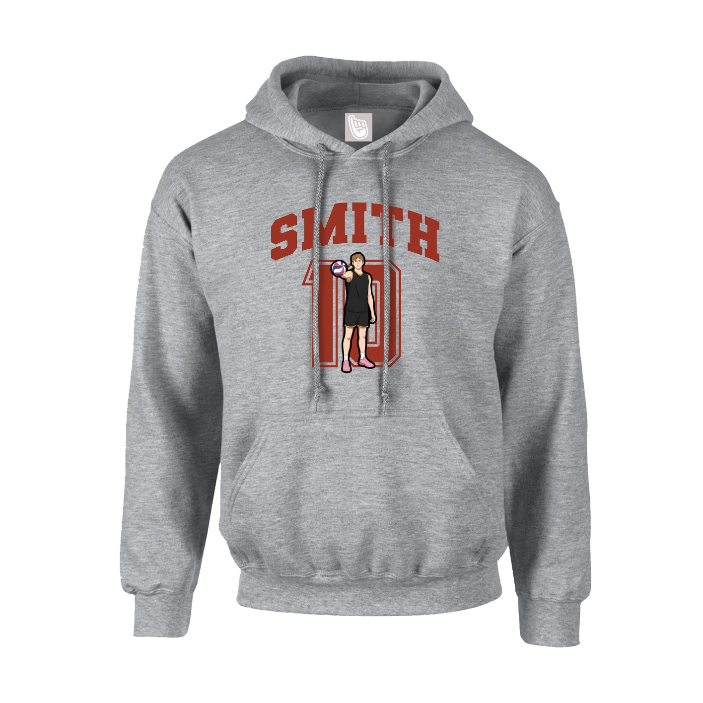 Youth Hoodie — Number in Grey