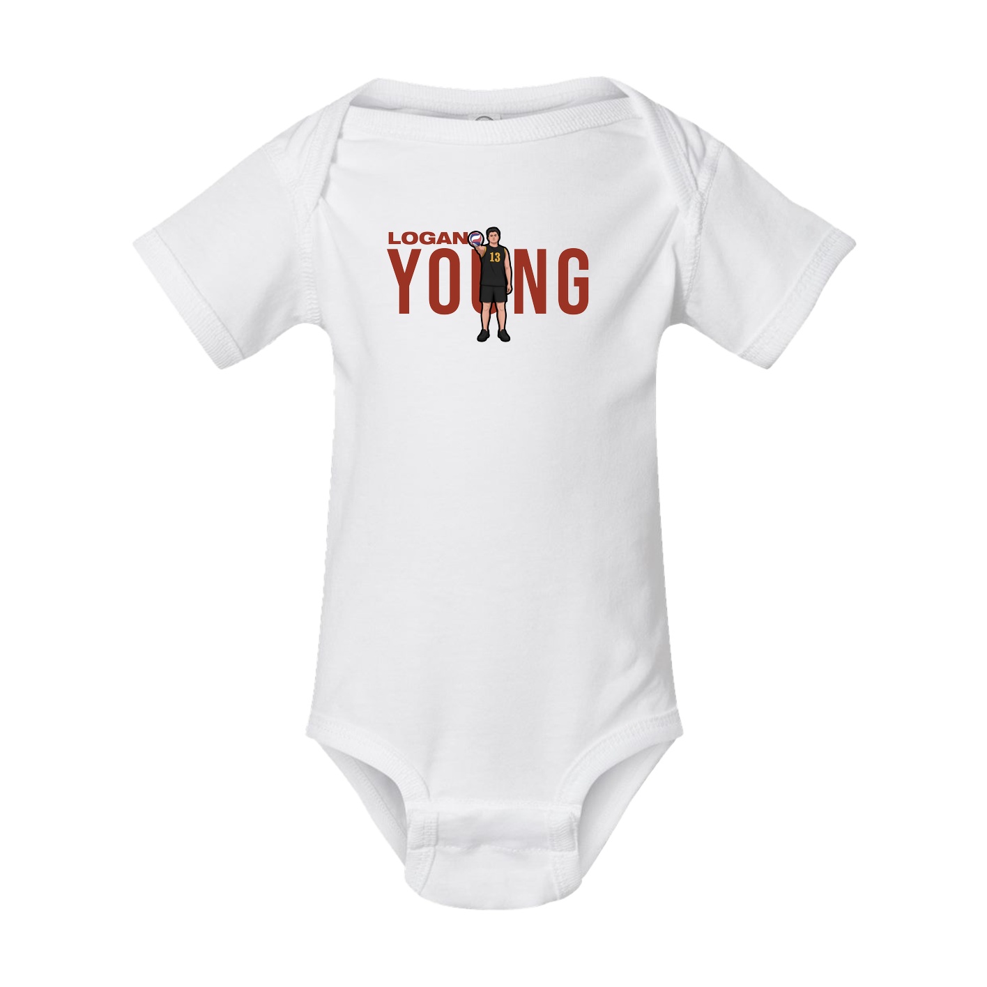 Baby Onesie — Player Name in White