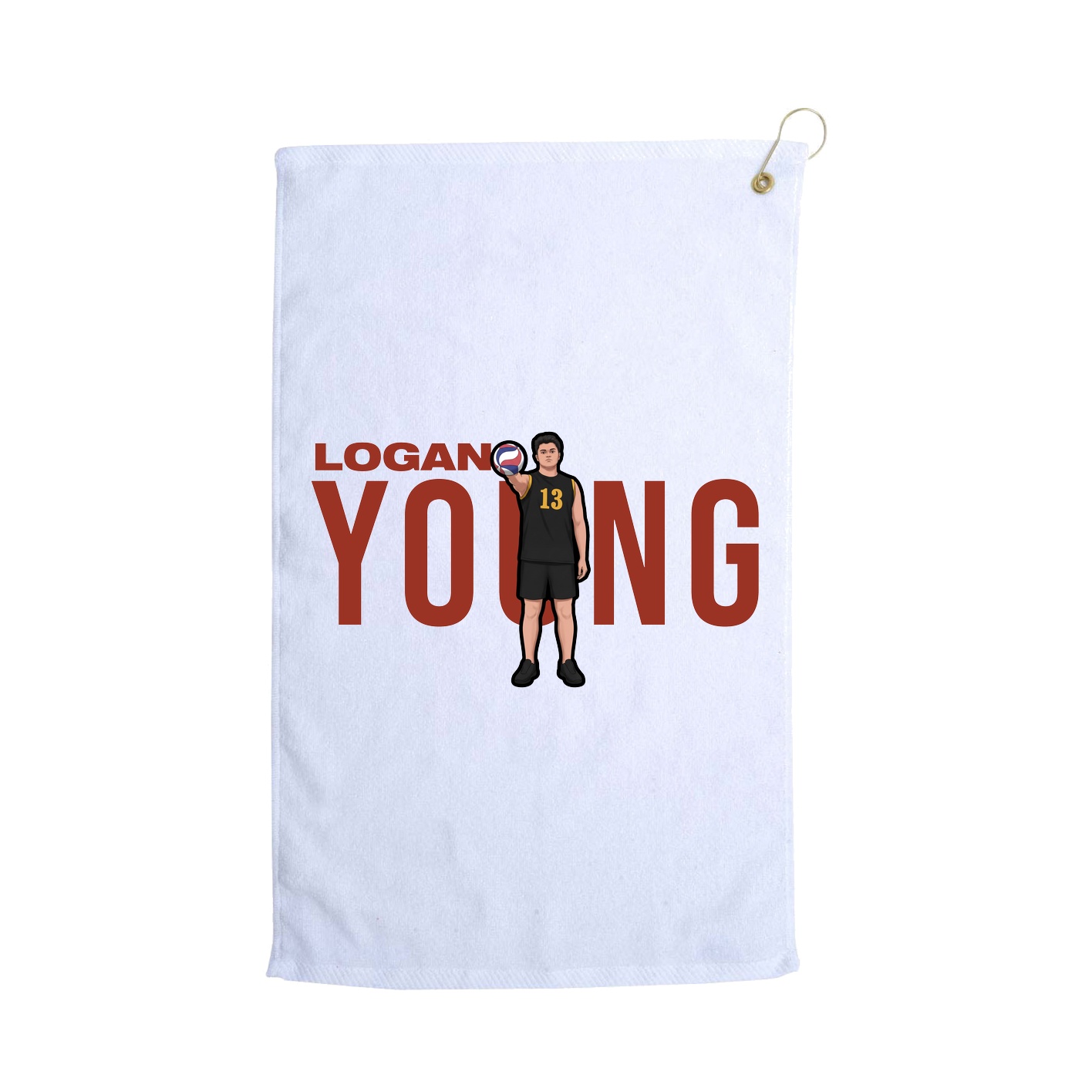 Golf Towel — Player Name in White