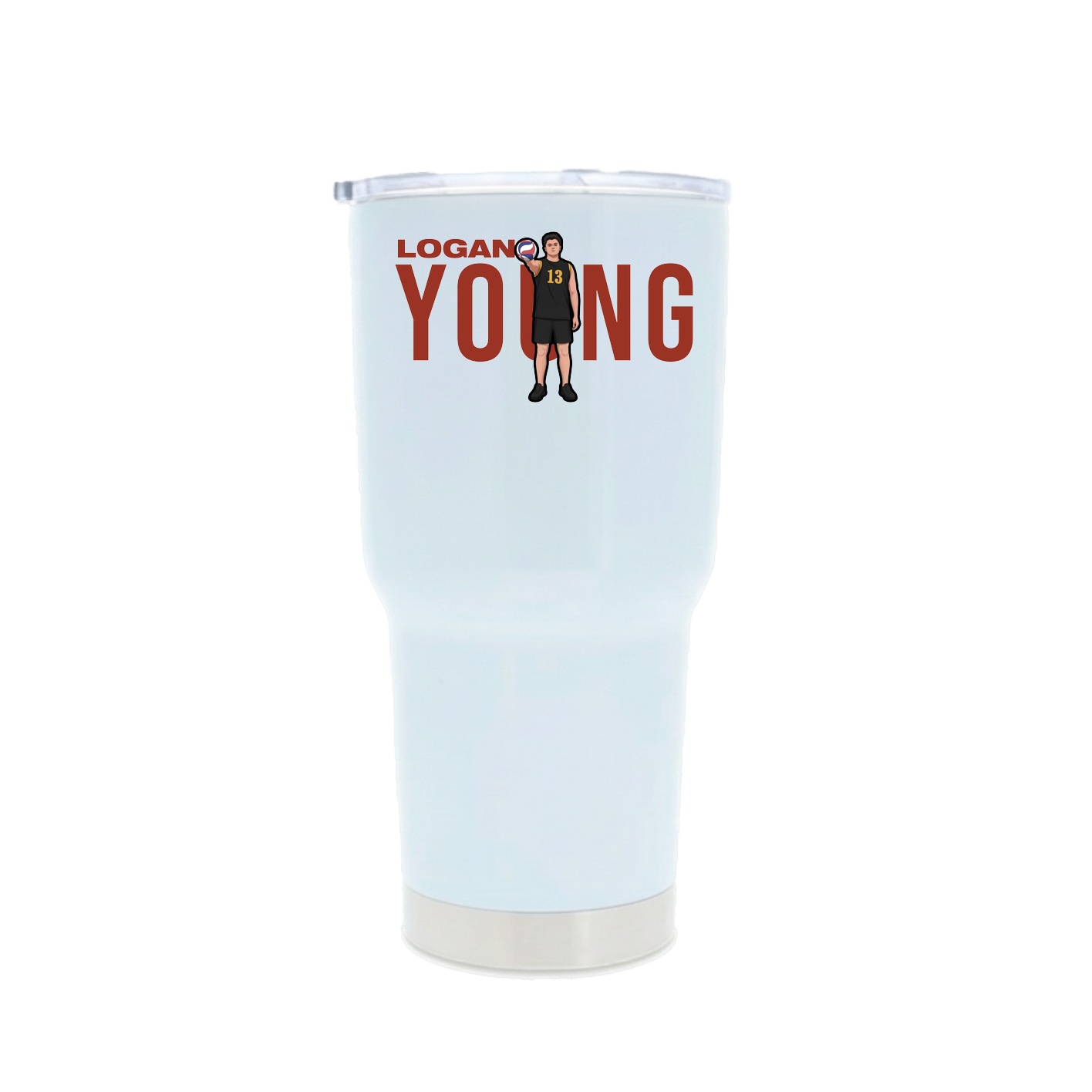 30oz Stainless Steel Tumbler — Player Name in White