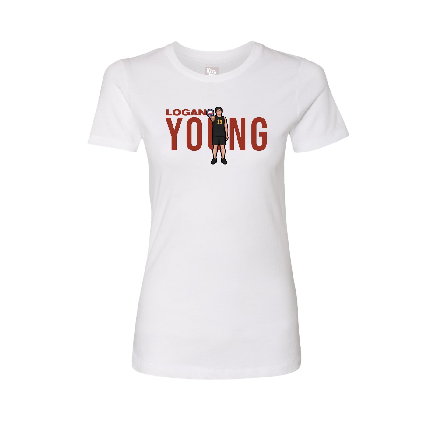 Fitted Women's Tee — Player Name in White