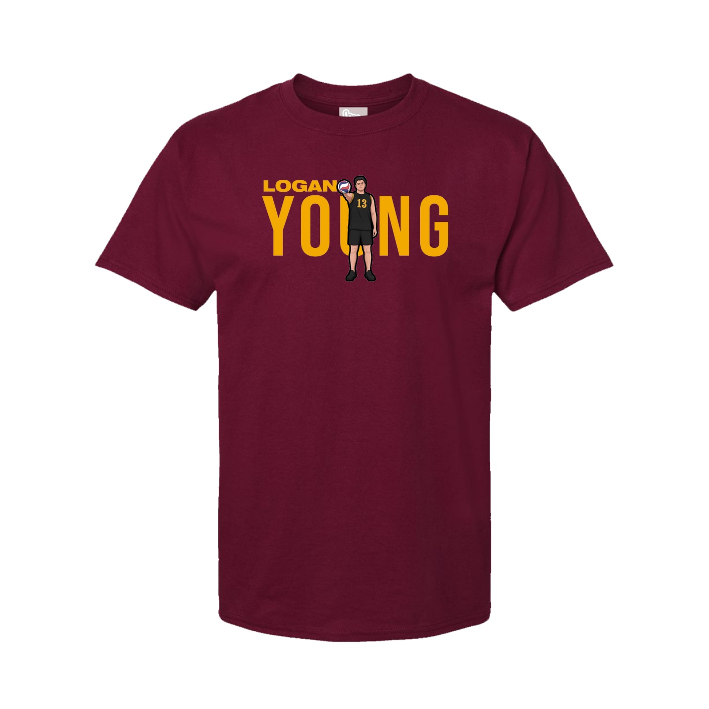 Youth Tee — Player Name in Cardinal
