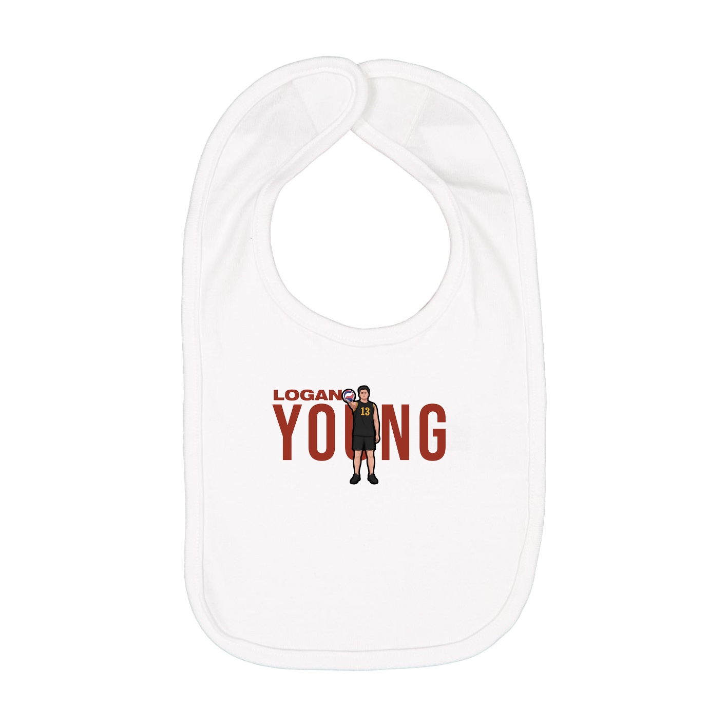 Infant Bib — Player Name in White