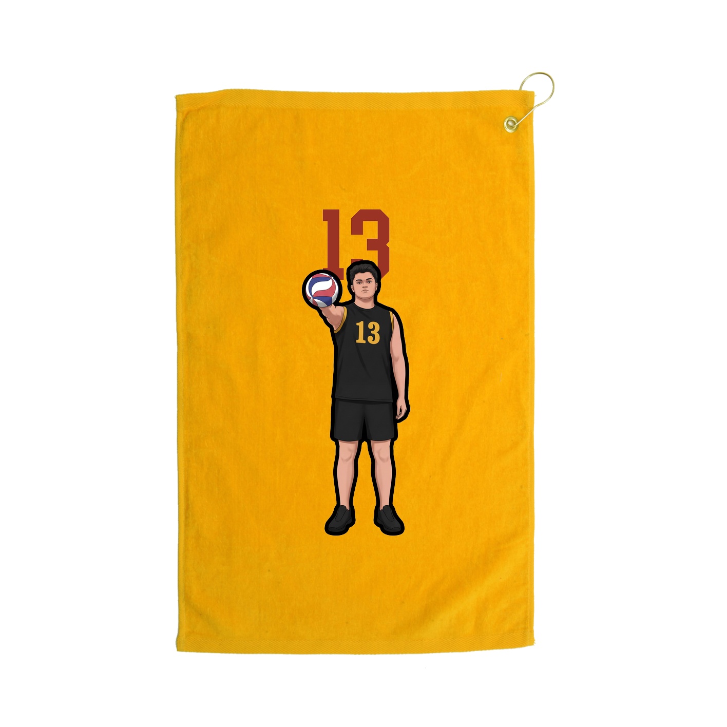 Golf Towel — Number Top in Gold