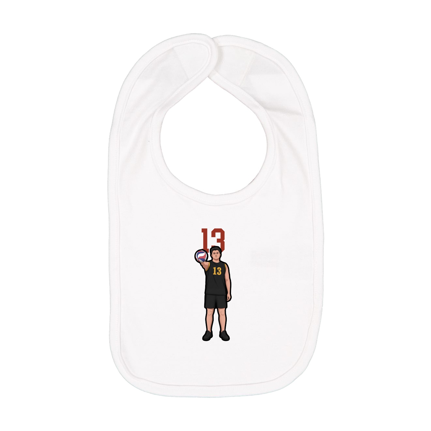 Infant Bib — Number Top in White