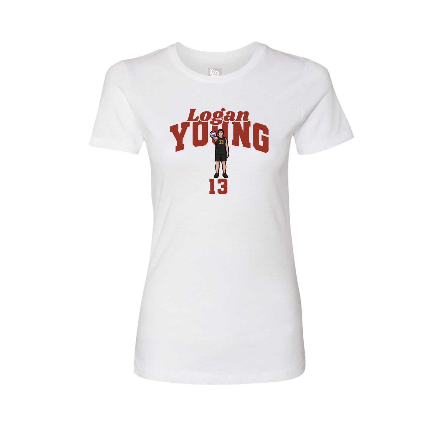 Fitted Women's Tee — Signature Arch in White