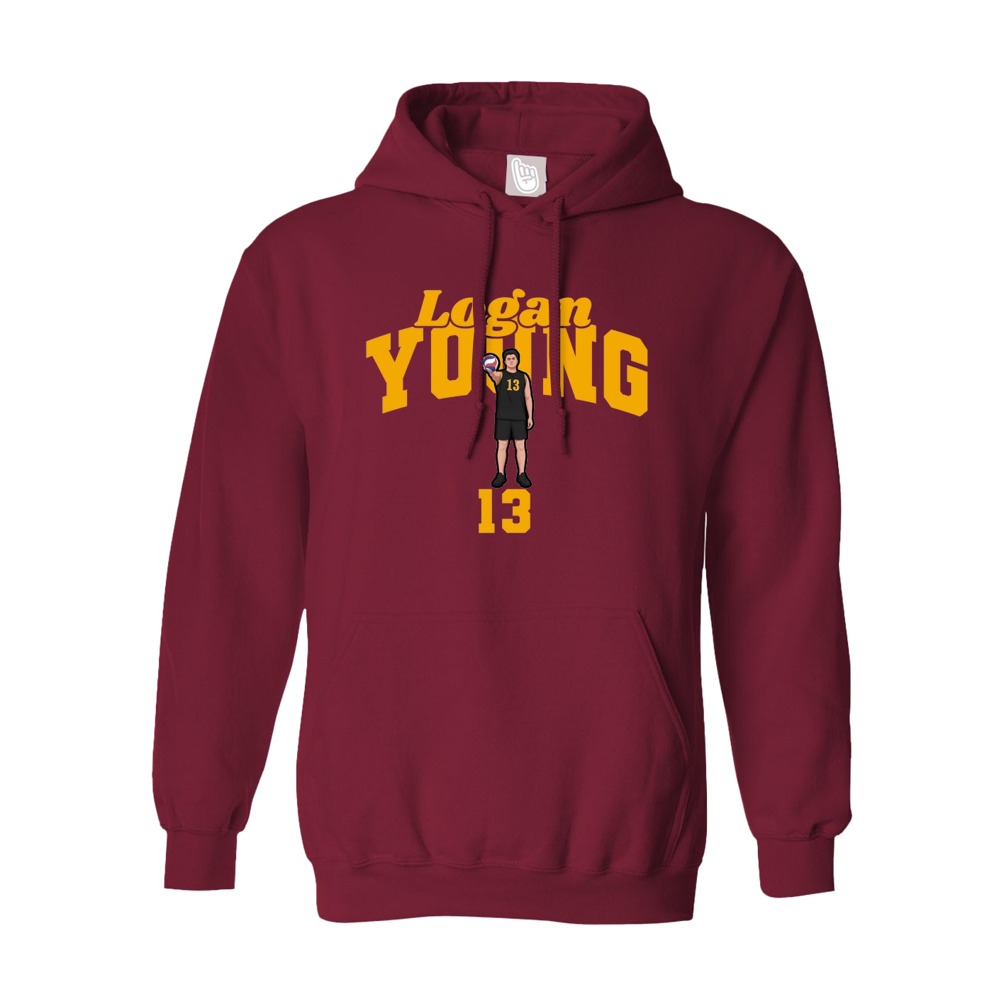 Hoodie — Signature Arch in Cardinal