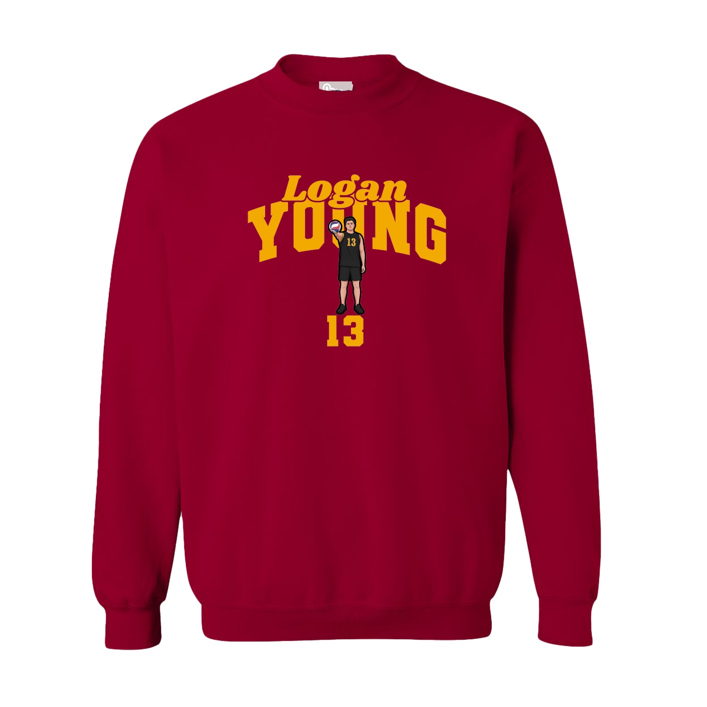 Fleece Crew — Signature Arch in Cardinal