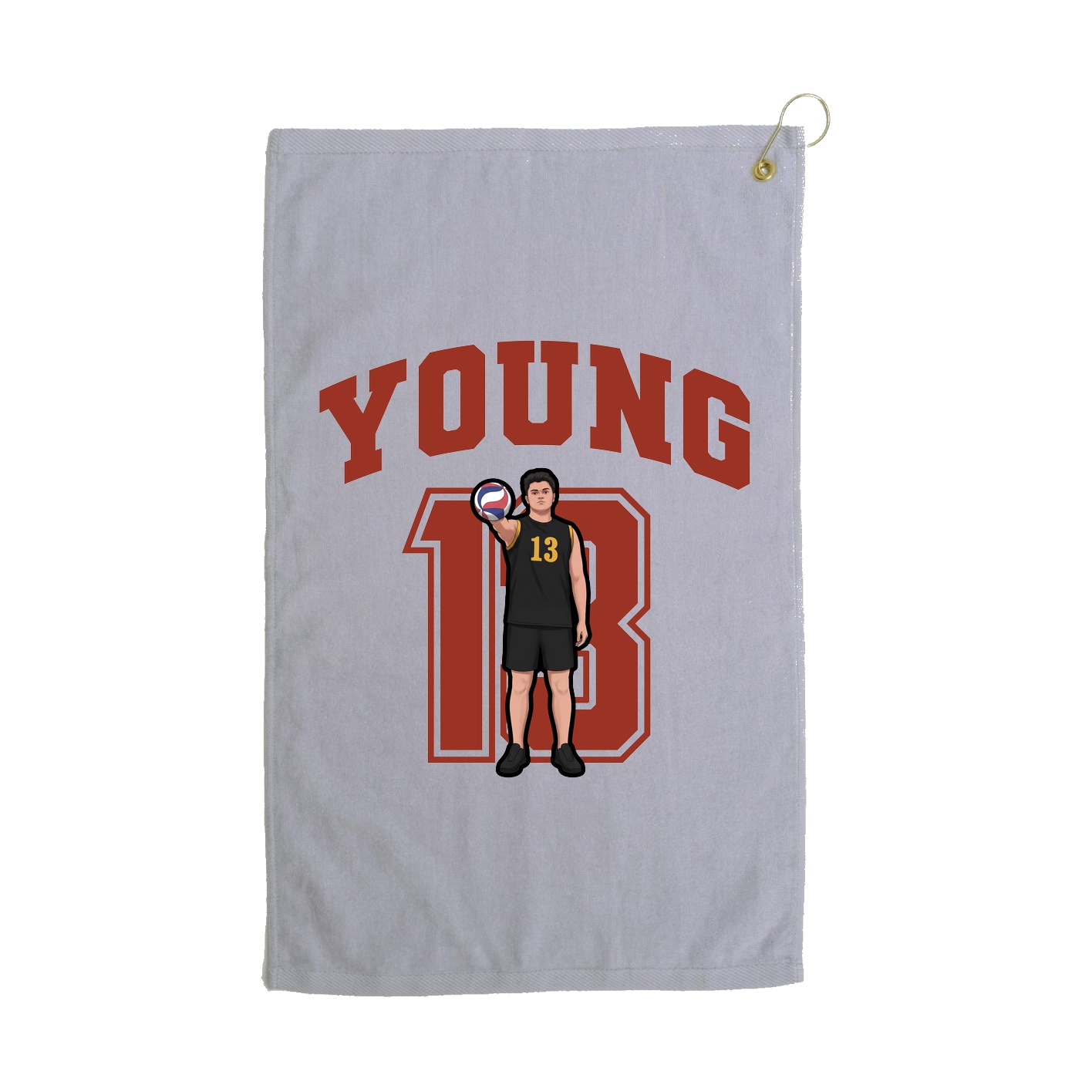 Golf Towel — Number in Grey