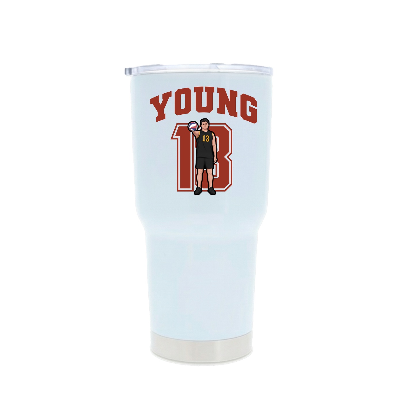 30oz Stainless Steel Tumbler — Number in White